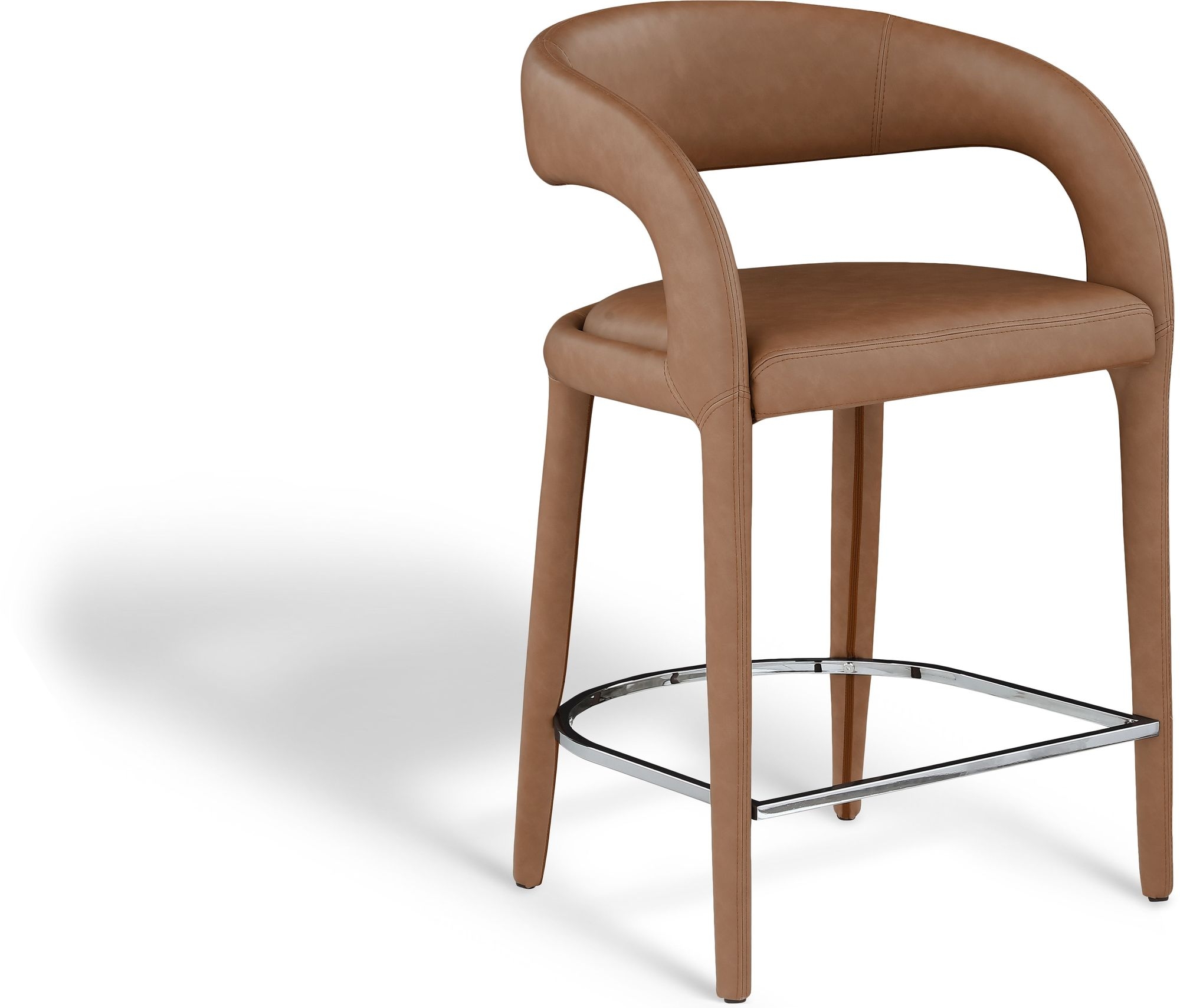 Sylvester Fully Upholstered Faux Leather Counter Stool