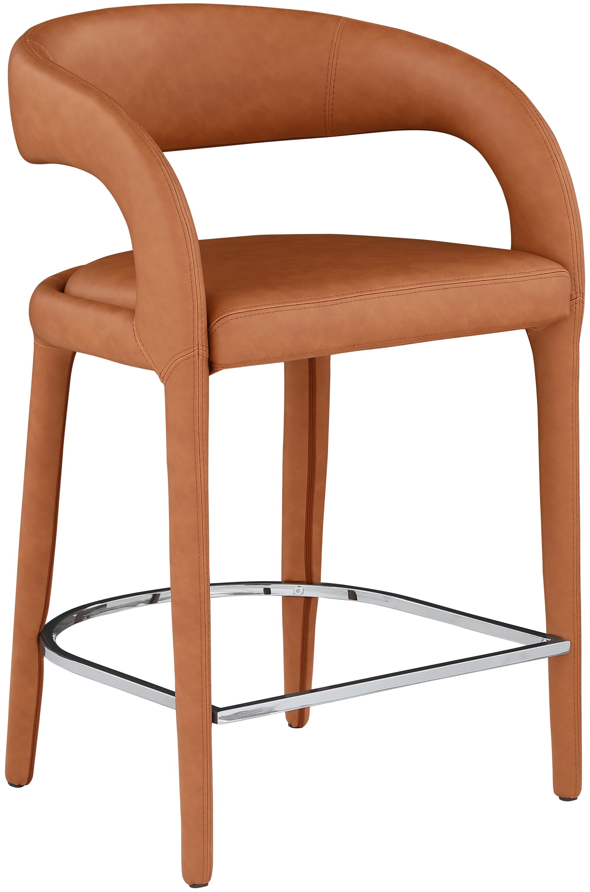Sylvester Fully Upholstered Faux Leather Counter Stool