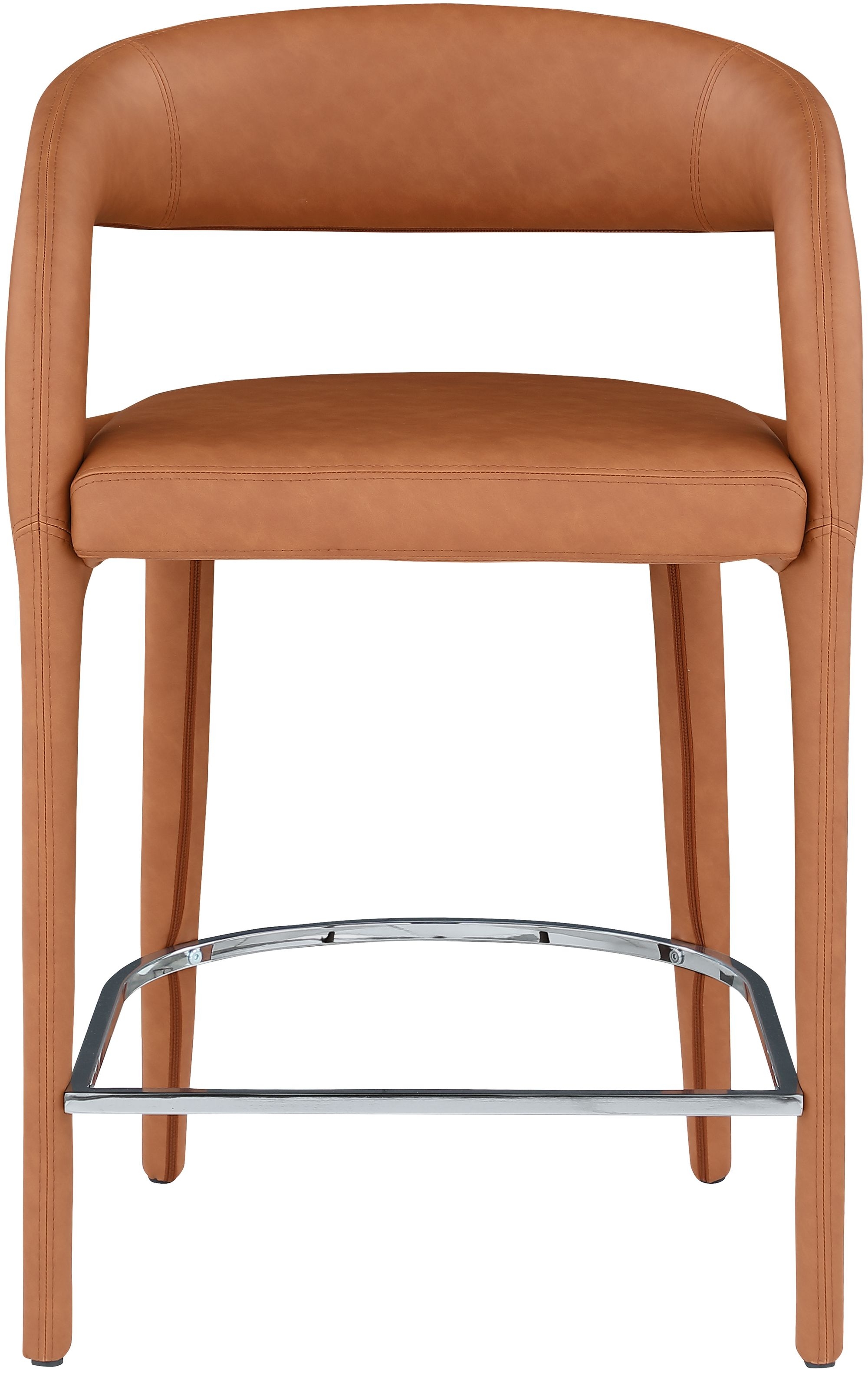 Sylvester Fully Upholstered Faux Leather Counter Stool