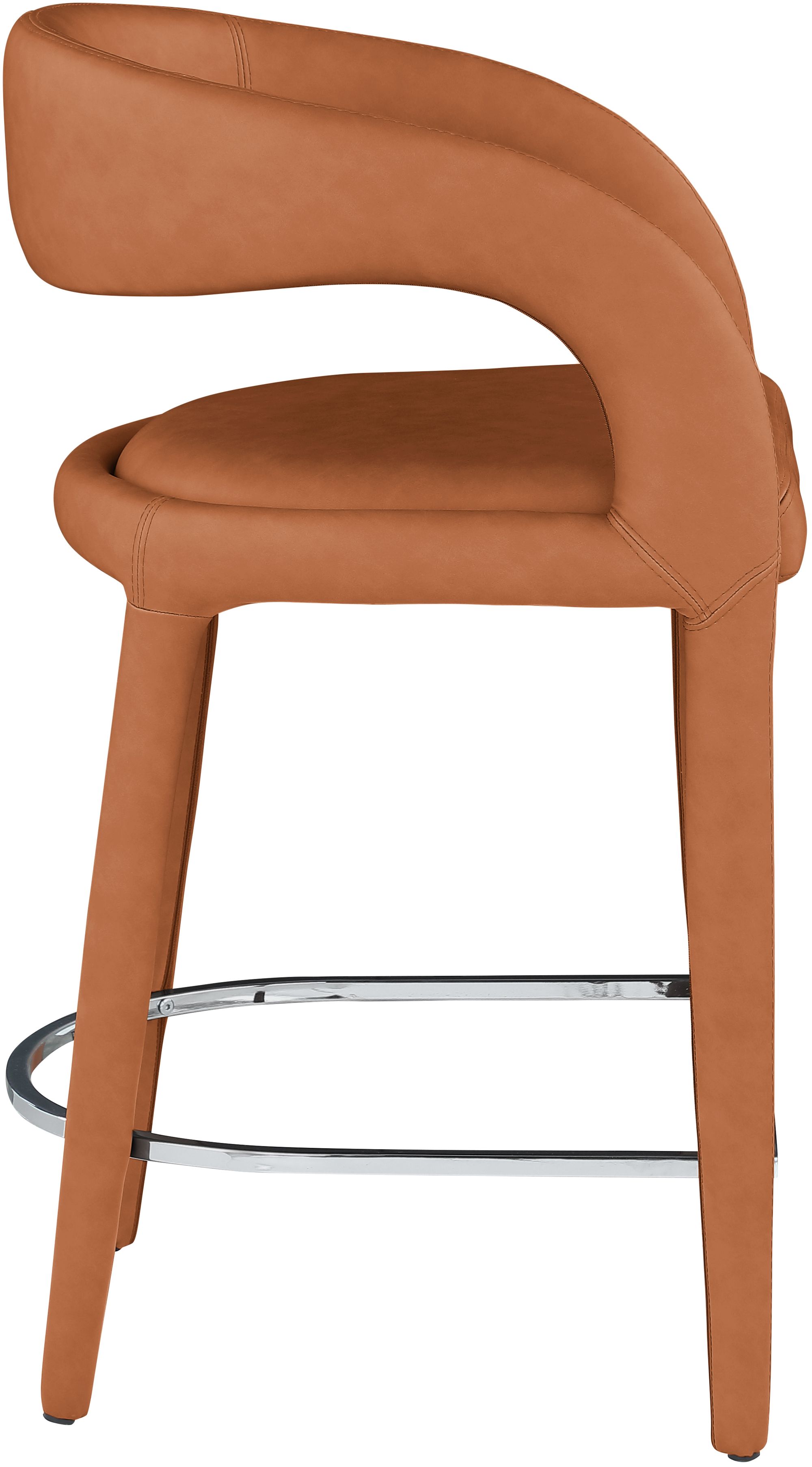 Sylvester Fully Upholstered Faux Leather Counter Stool