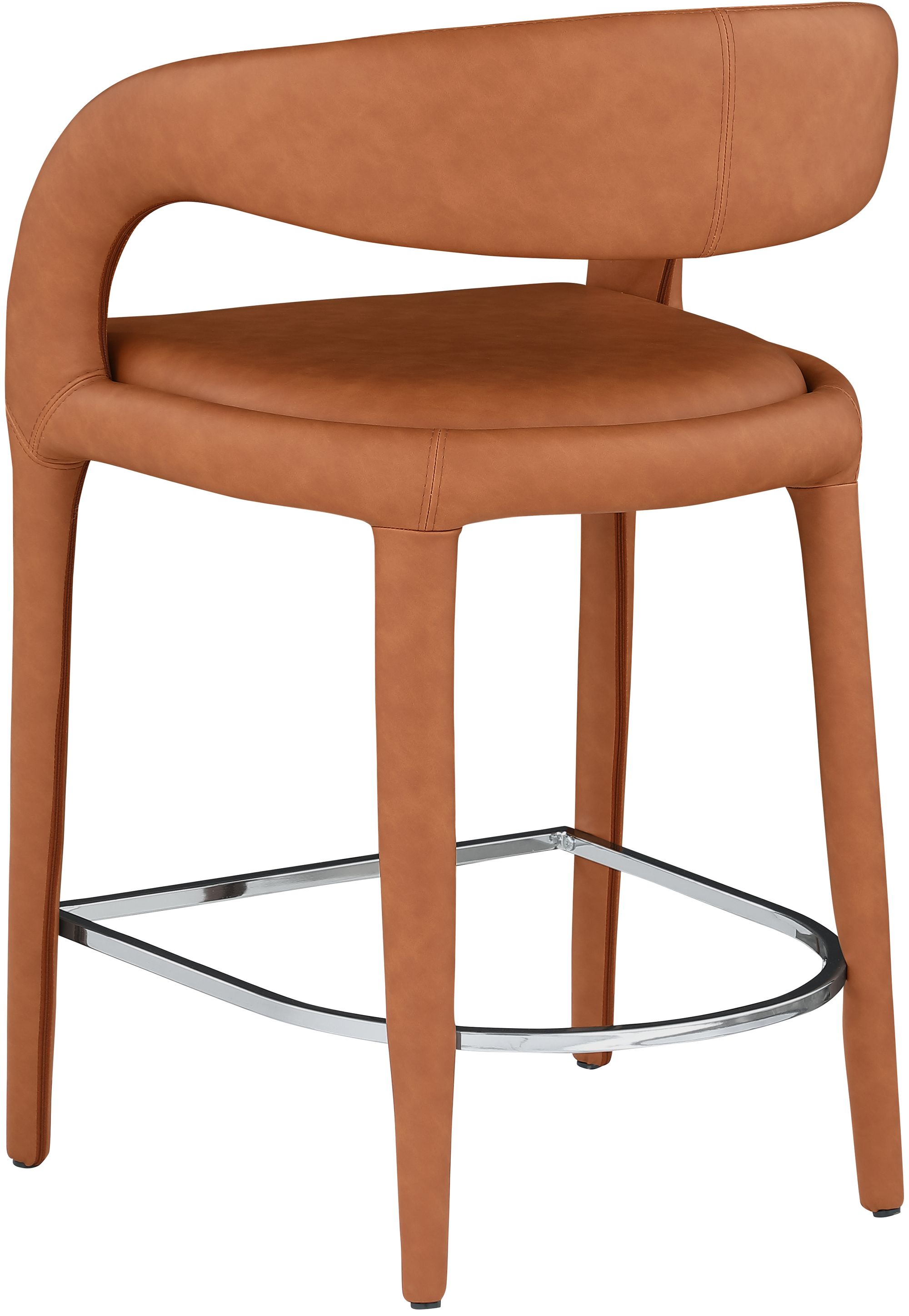 Sylvester Fully Upholstered Faux Leather Counter Stool