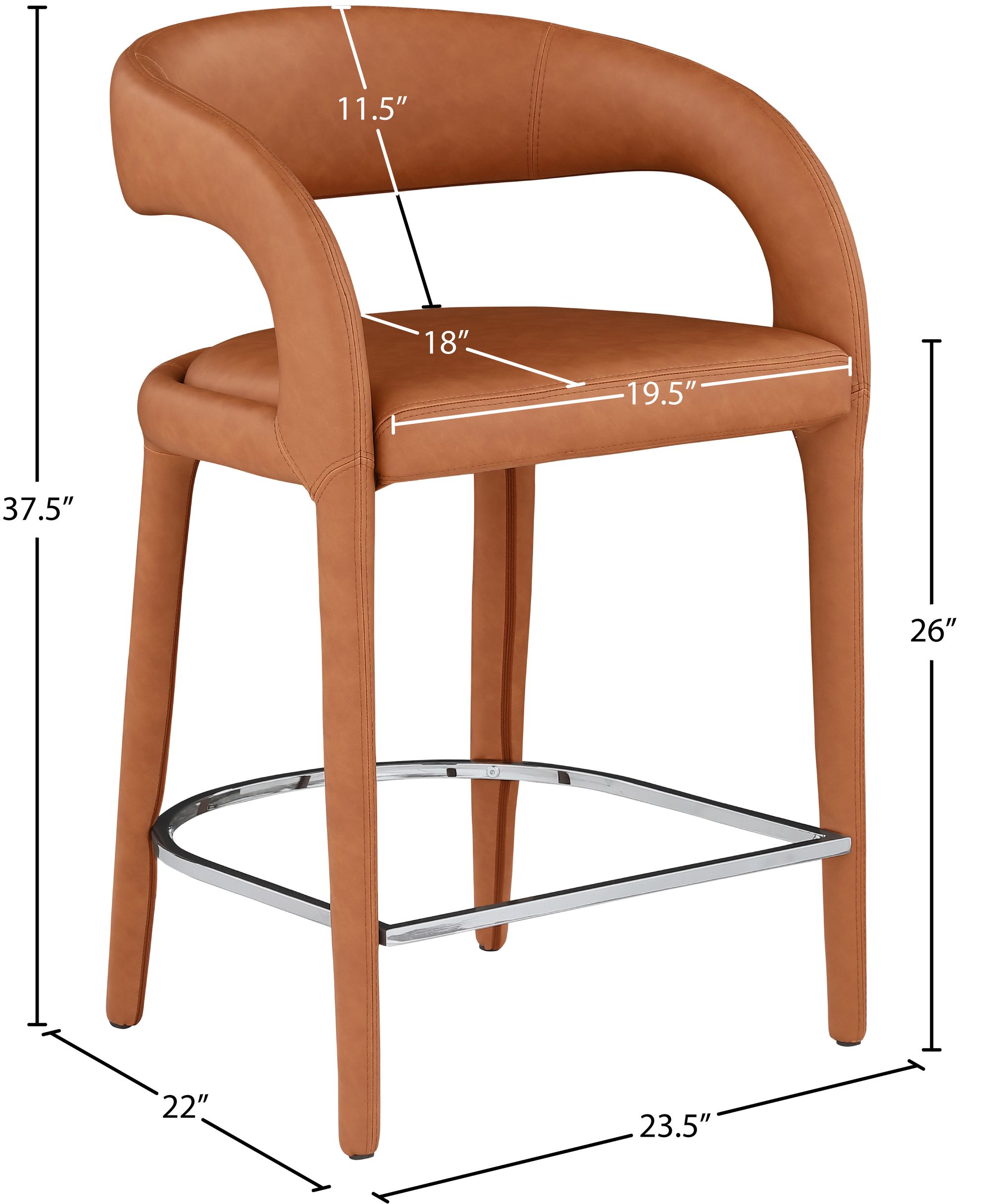 Sylvester Fully Upholstered Faux Leather Counter Stool
