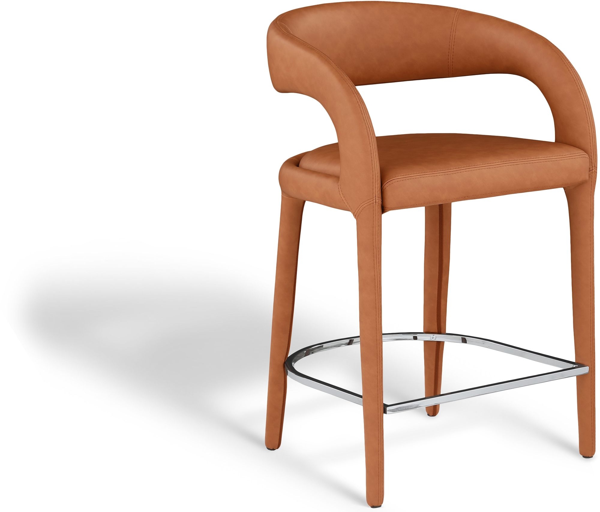 Sylvester Fully Upholstered Faux Leather Counter Stool