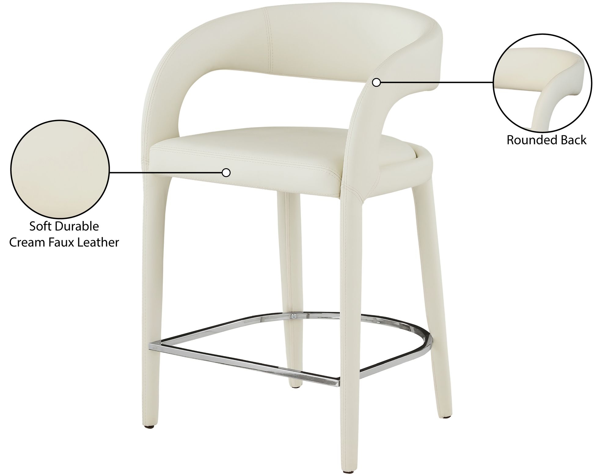 Sylvester Fully Upholstered Faux Leather Counter Stool
