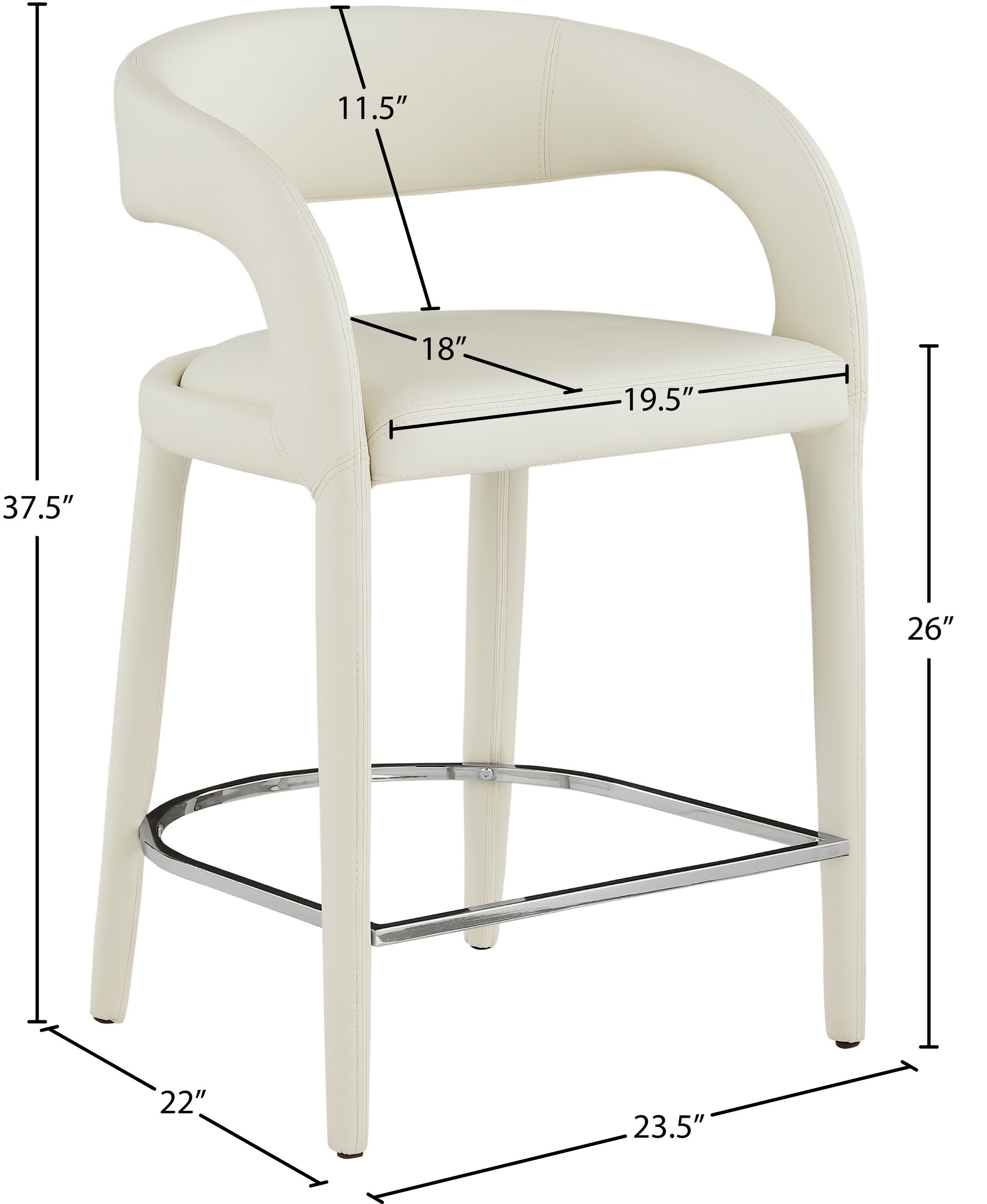 Sylvester Fully Upholstered Faux Leather Counter Stool