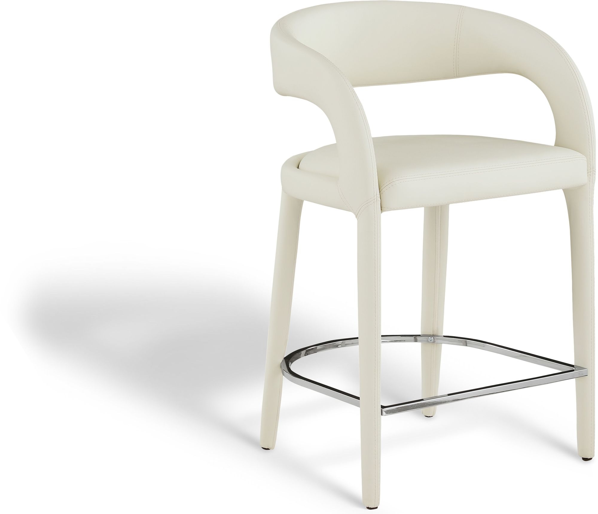 Sylvester Fully Upholstered Faux Leather Counter Stool