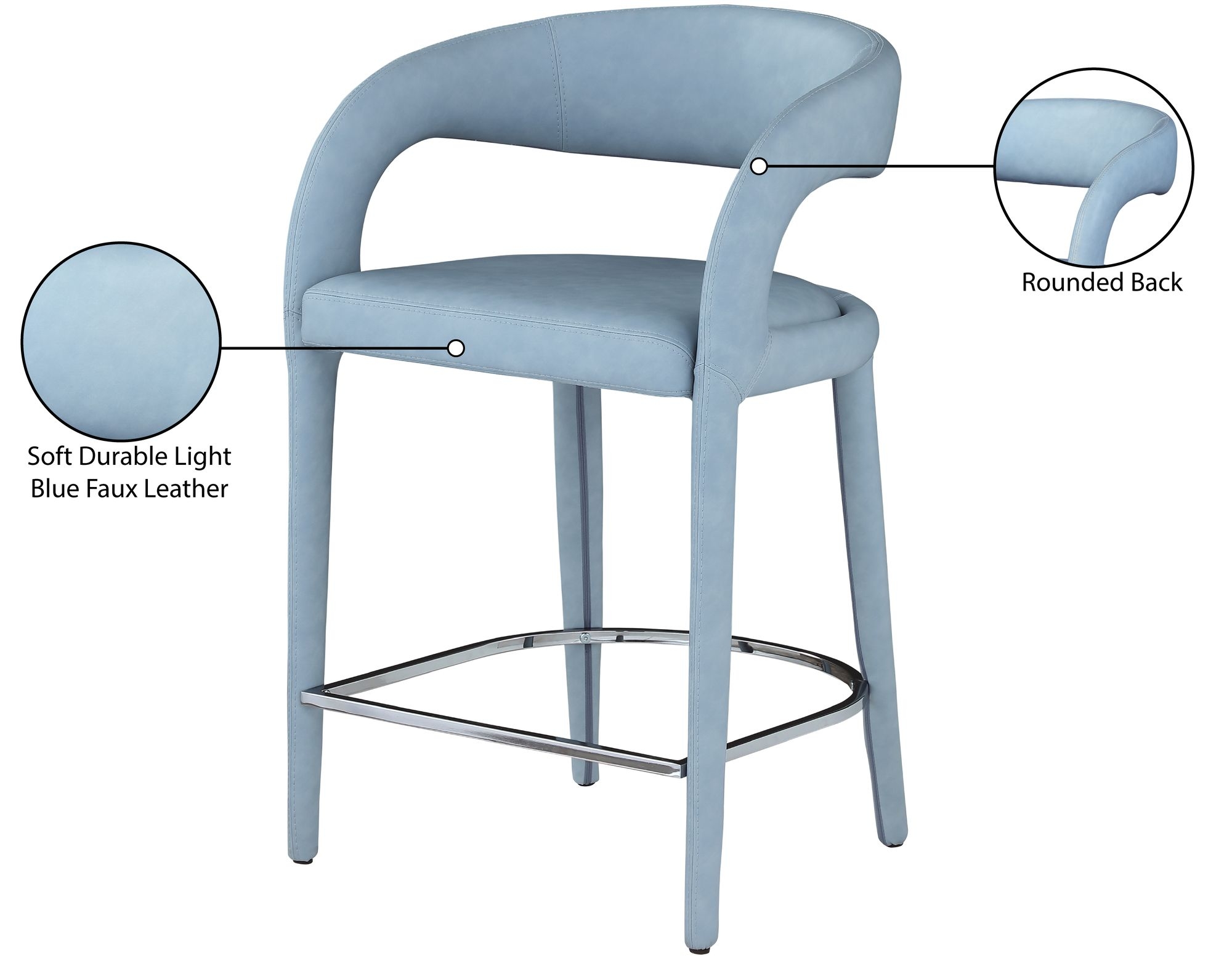 Sylvester Fully Upholstered Faux Leather Counter Stool