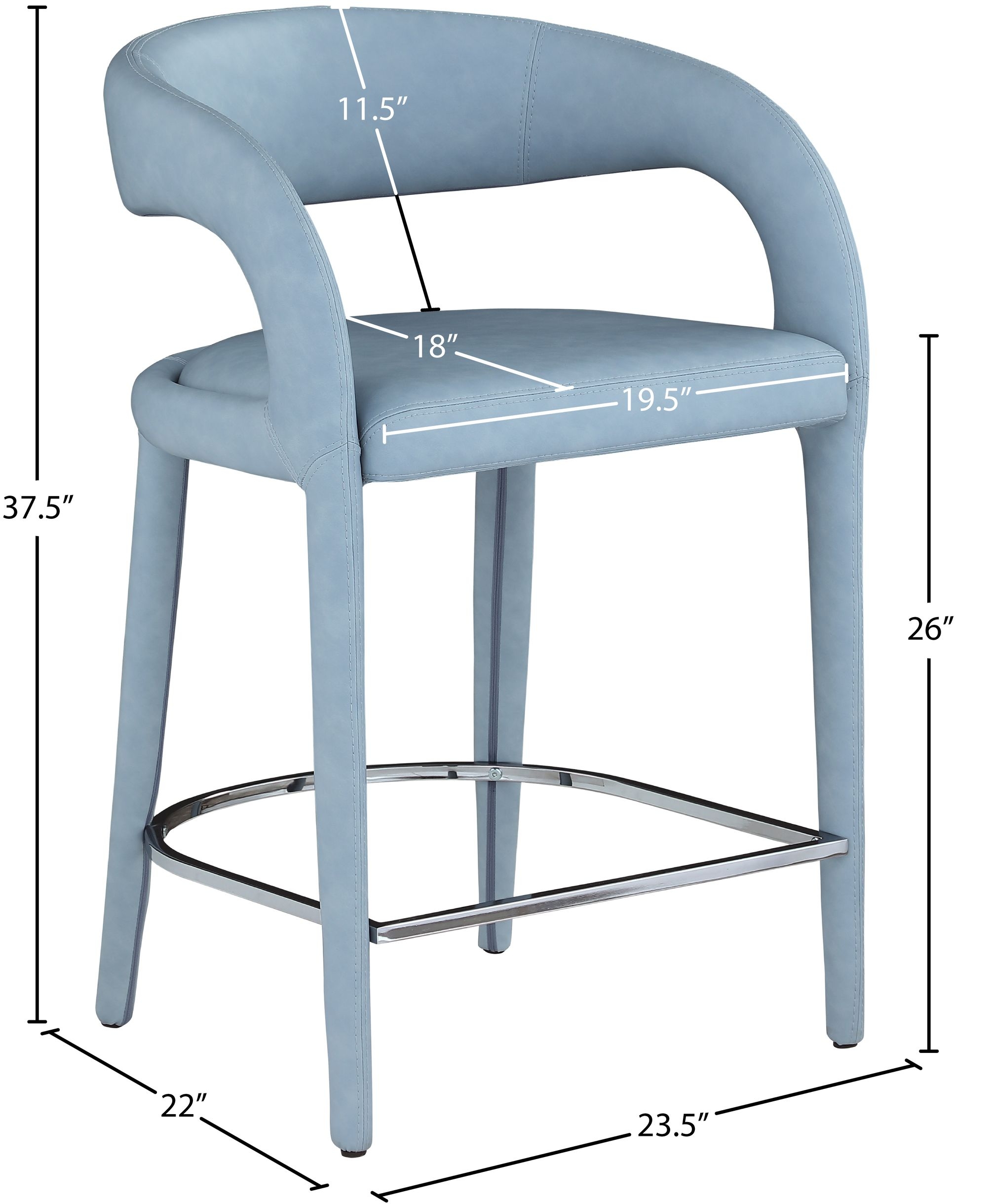 Sylvester Fully Upholstered Faux Leather Counter Stool