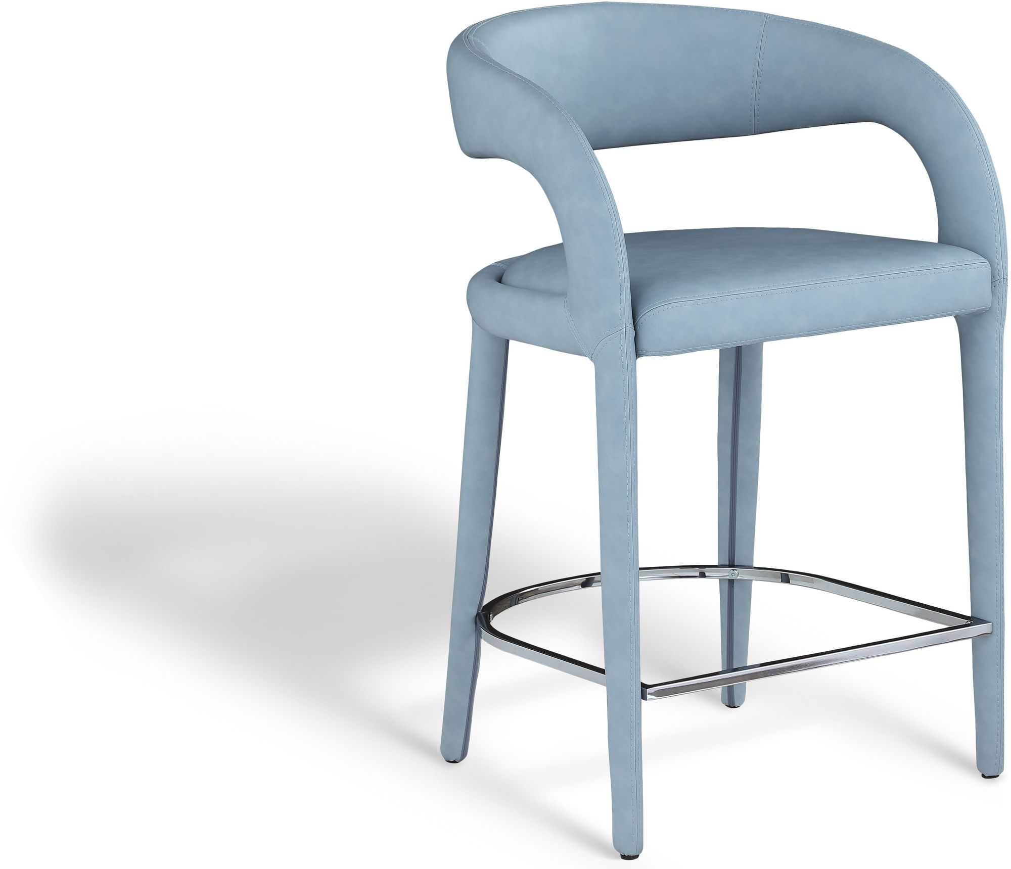 Sylvester Fully Upholstered Faux Leather Counter Stool