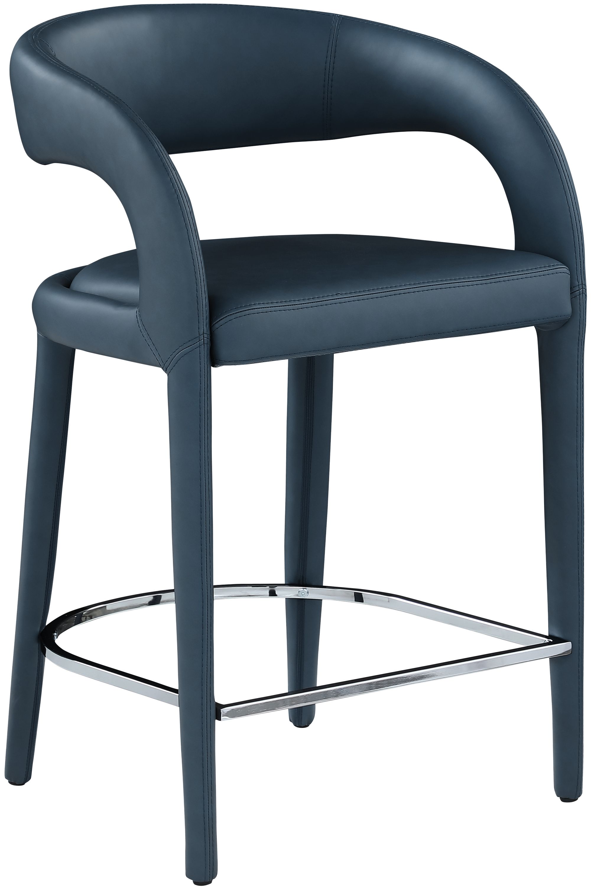 Sylvester Fully Upholstered Faux Leather Counter Stool
