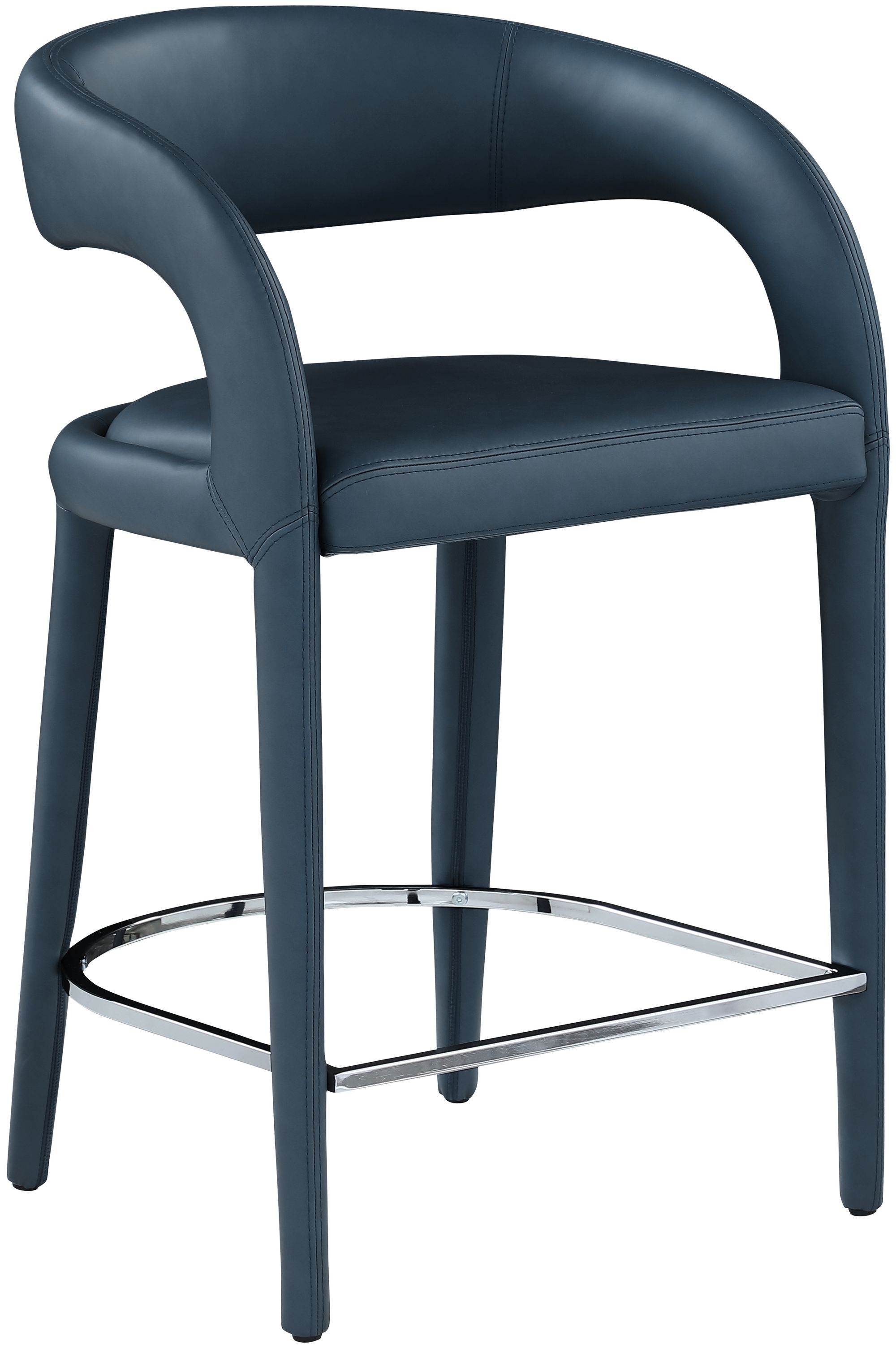 Sylvester Fully Upholstered Faux Leather Counter Stool
