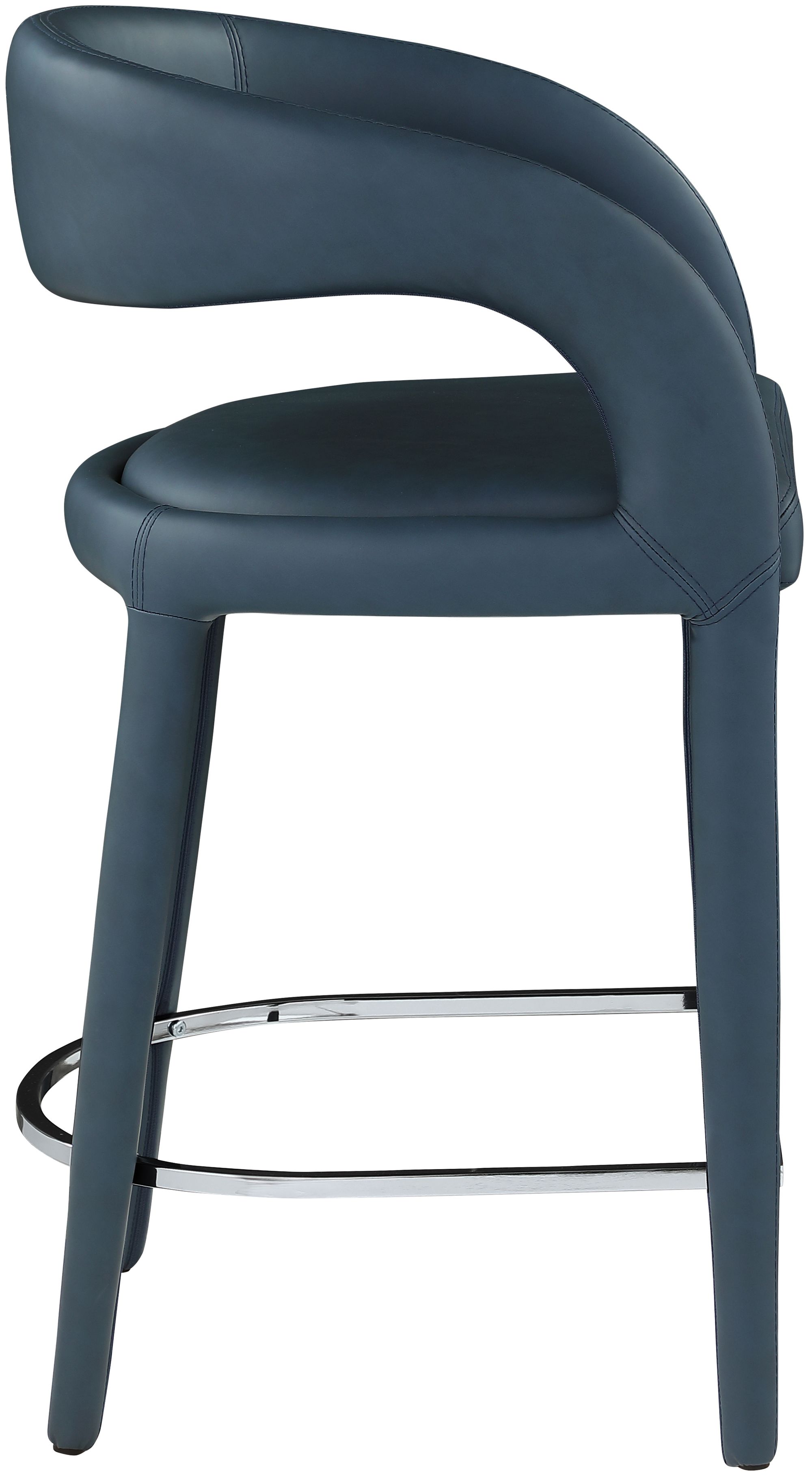 Sylvester Fully Upholstered Faux Leather Counter Stool