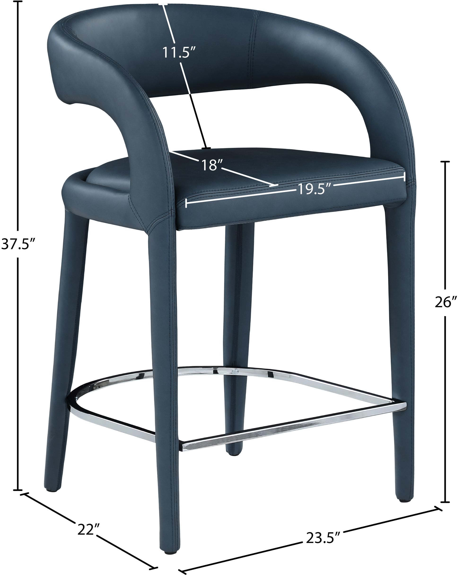 Sylvester Fully Upholstered Faux Leather Counter Stool