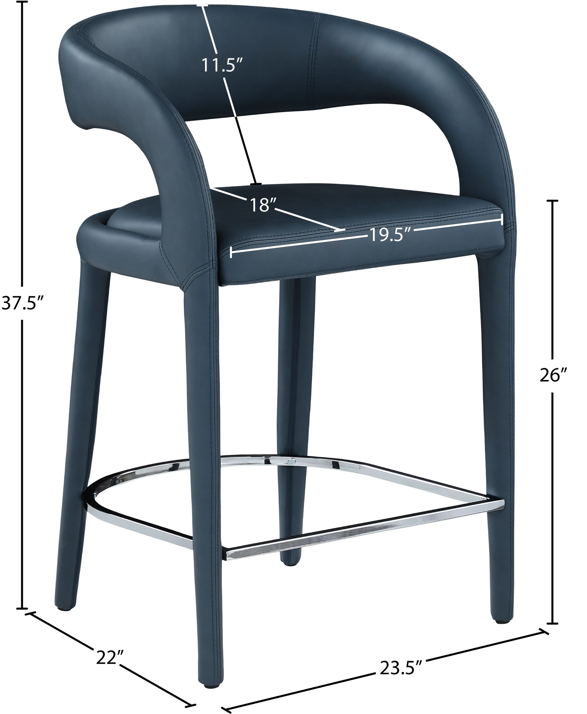 Sylvester Fully Upholstered Faux Leather Counter Stool