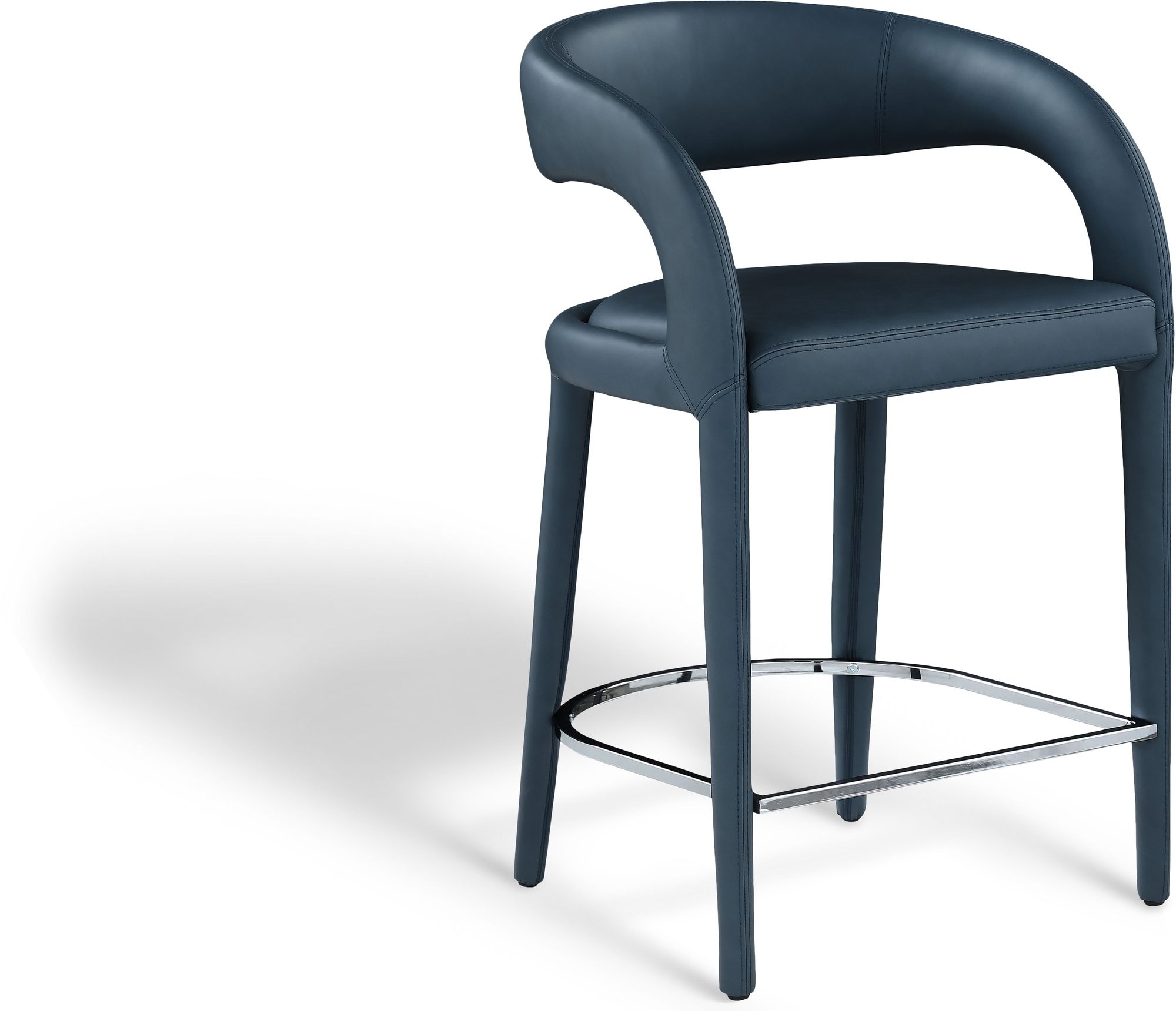 Sylvester Fully Upholstered Faux Leather Counter Stool