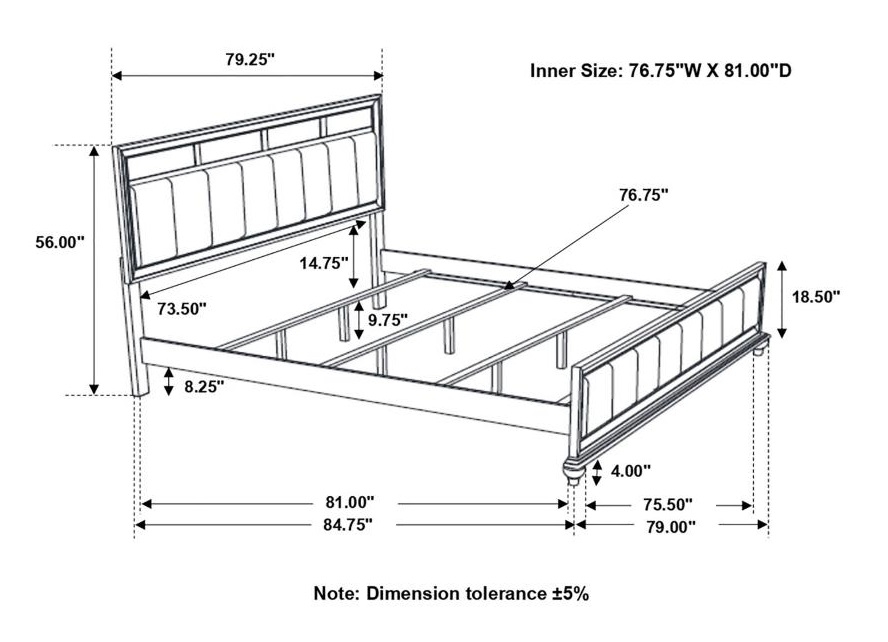 Barzini Leatherette/Wood Panel Bed