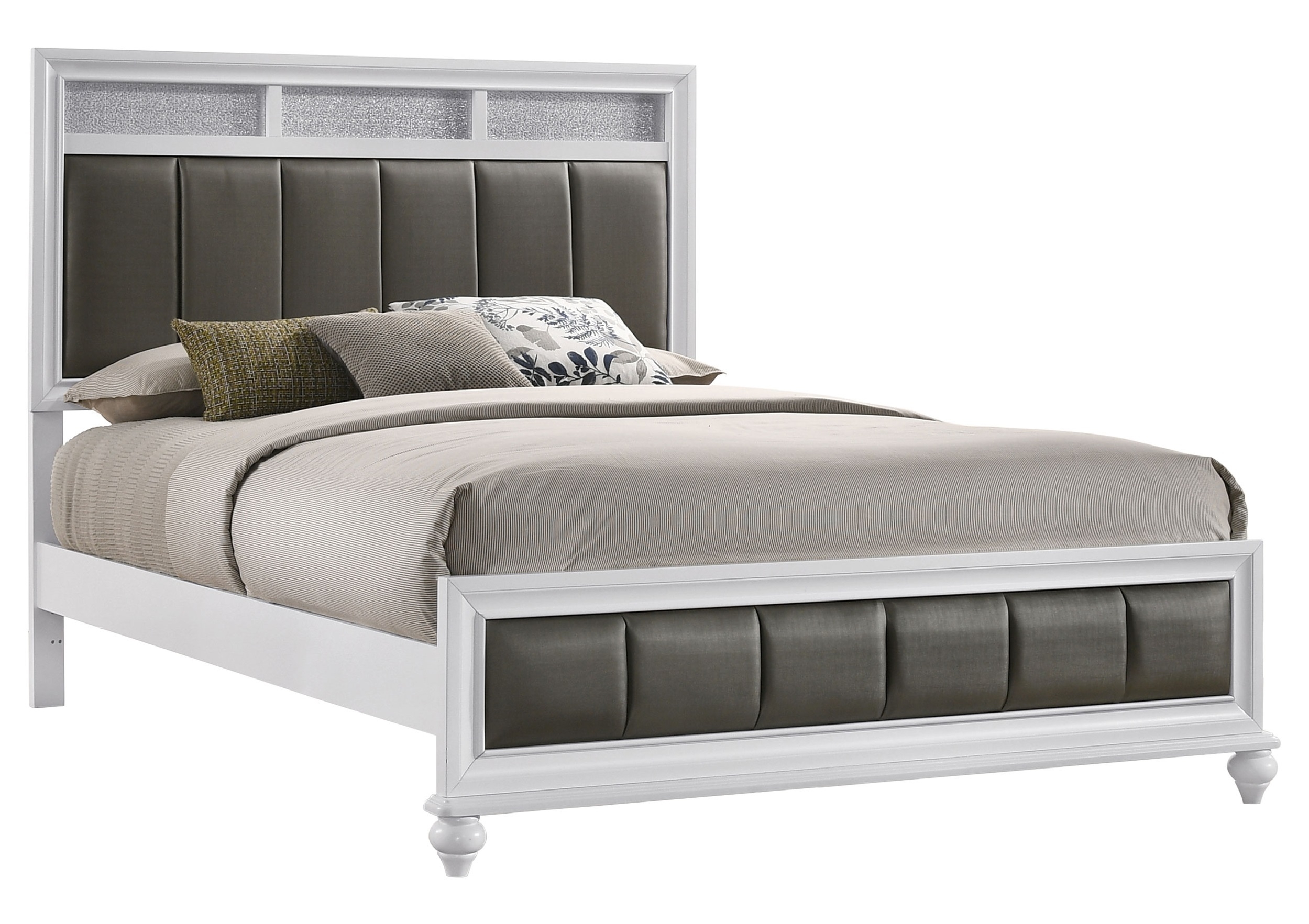 Barzini Leatherette/Wood Panel Bed