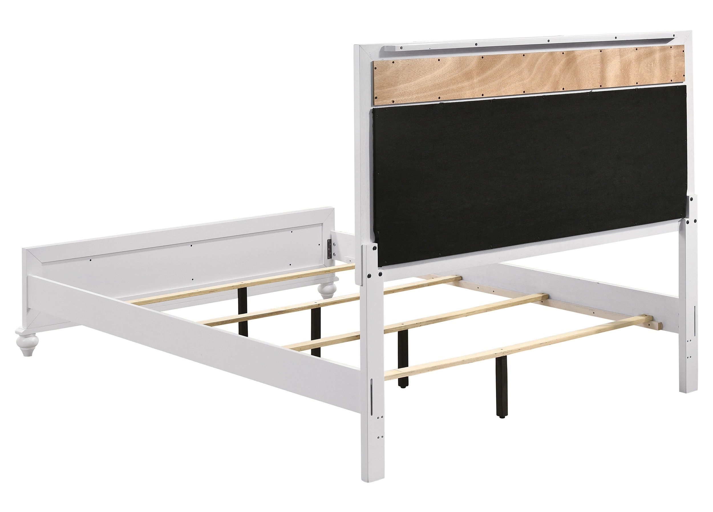 Barzini Leatherette/Wood Panel Bed, Eastern King Size
