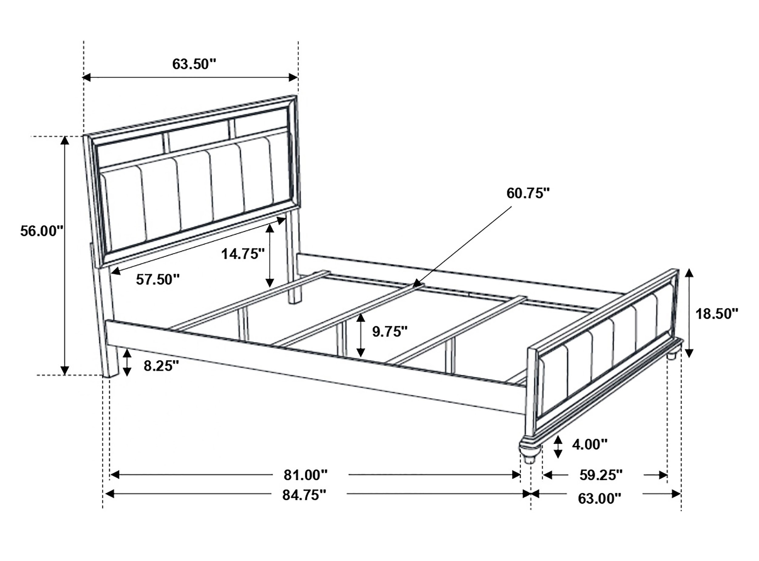 Barzini Leatherette/Wood Panel Bed