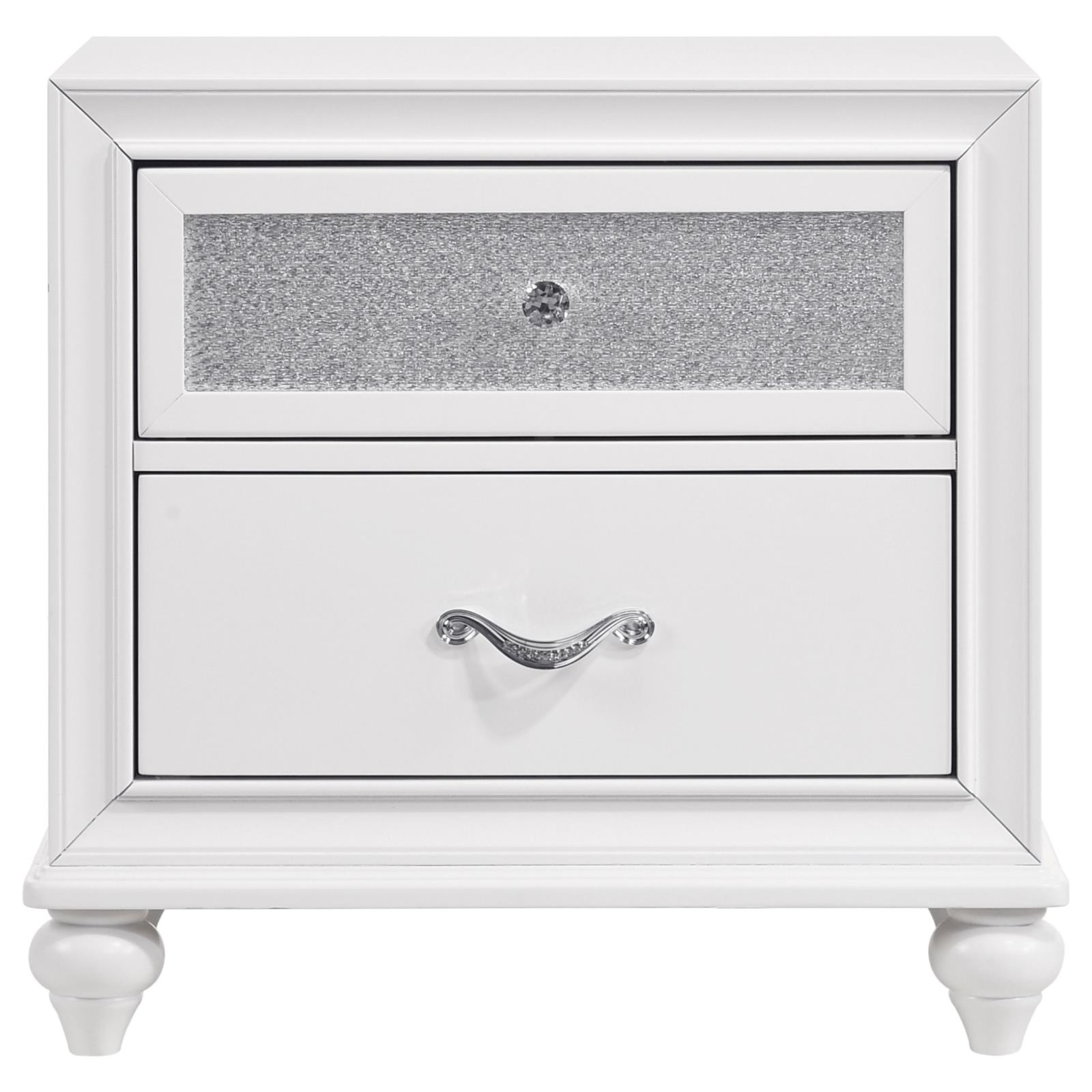 Barzini Wood/Acrylic Nightstand w/2 Drawers