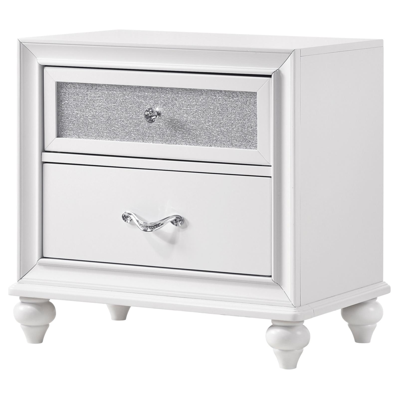 Barzini Wood/Acrylic Nightstand w/2 Drawers