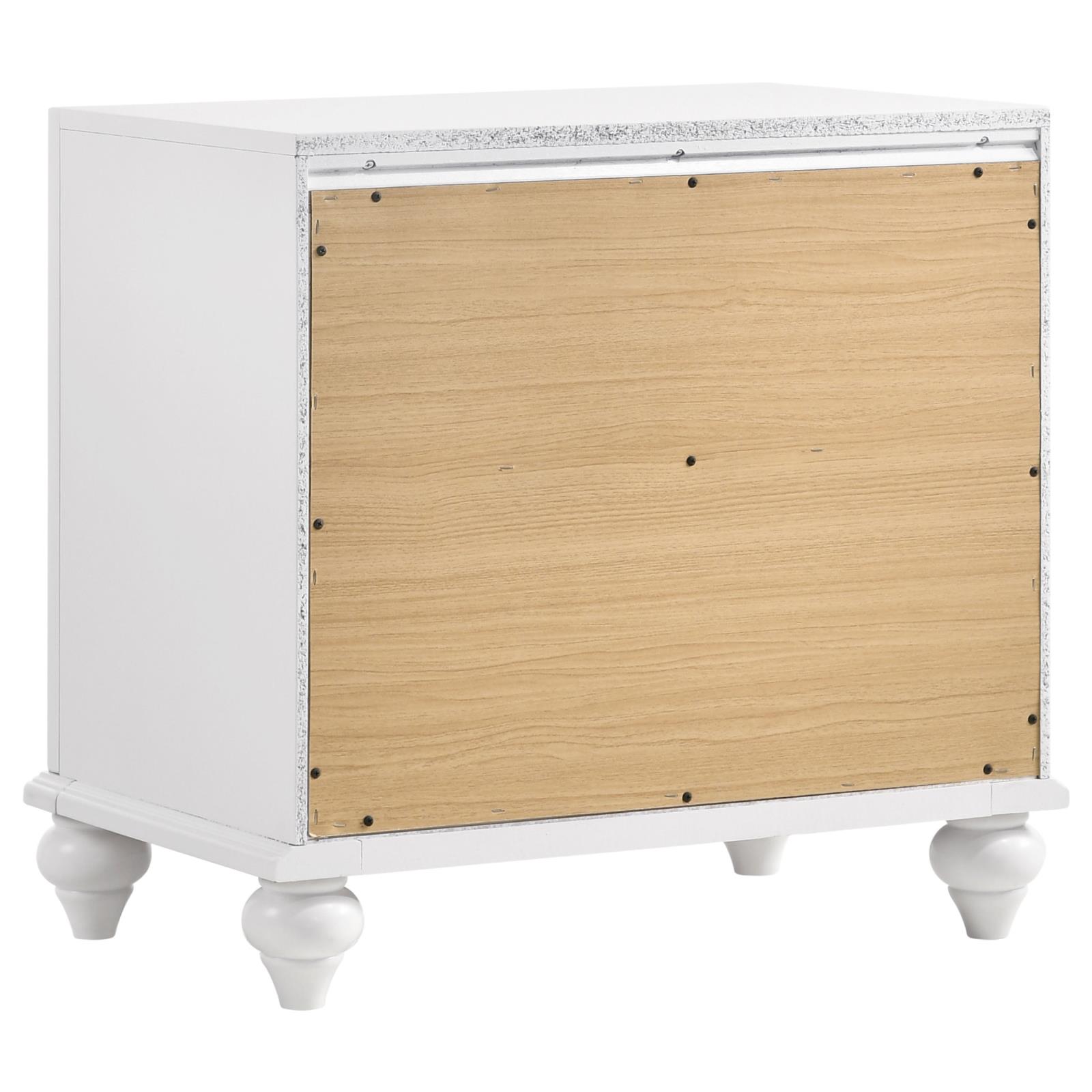 Barzini Wood/Acrylic Nightstand w/2 Drawers