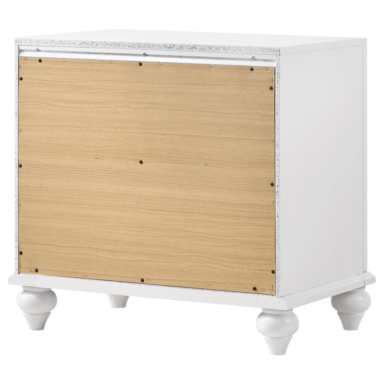 Barzini Wood/Acrylic Nightstand w/2 Drawers