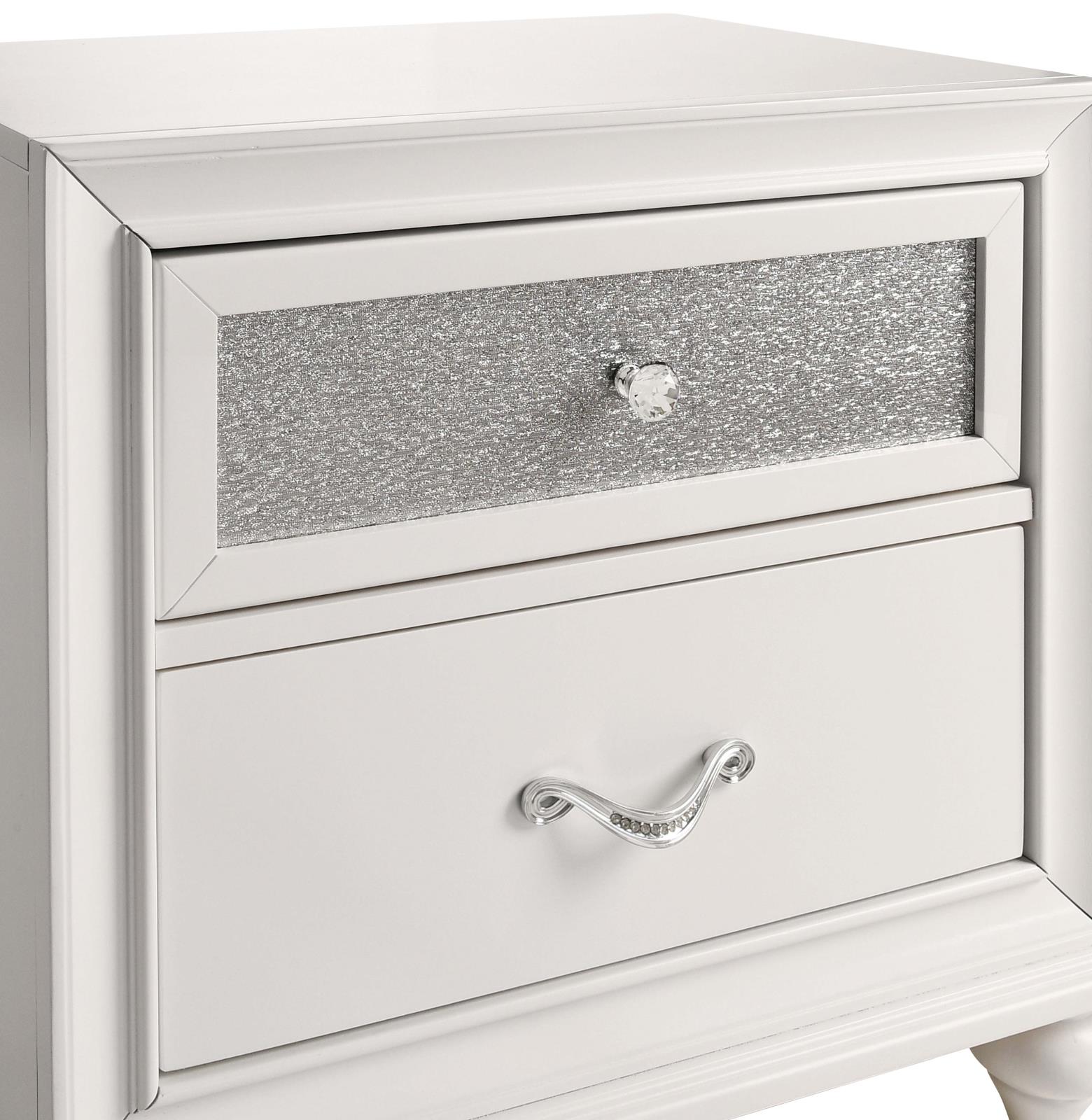 Barzini Wood/Acrylic Nightstand w/2 Drawers