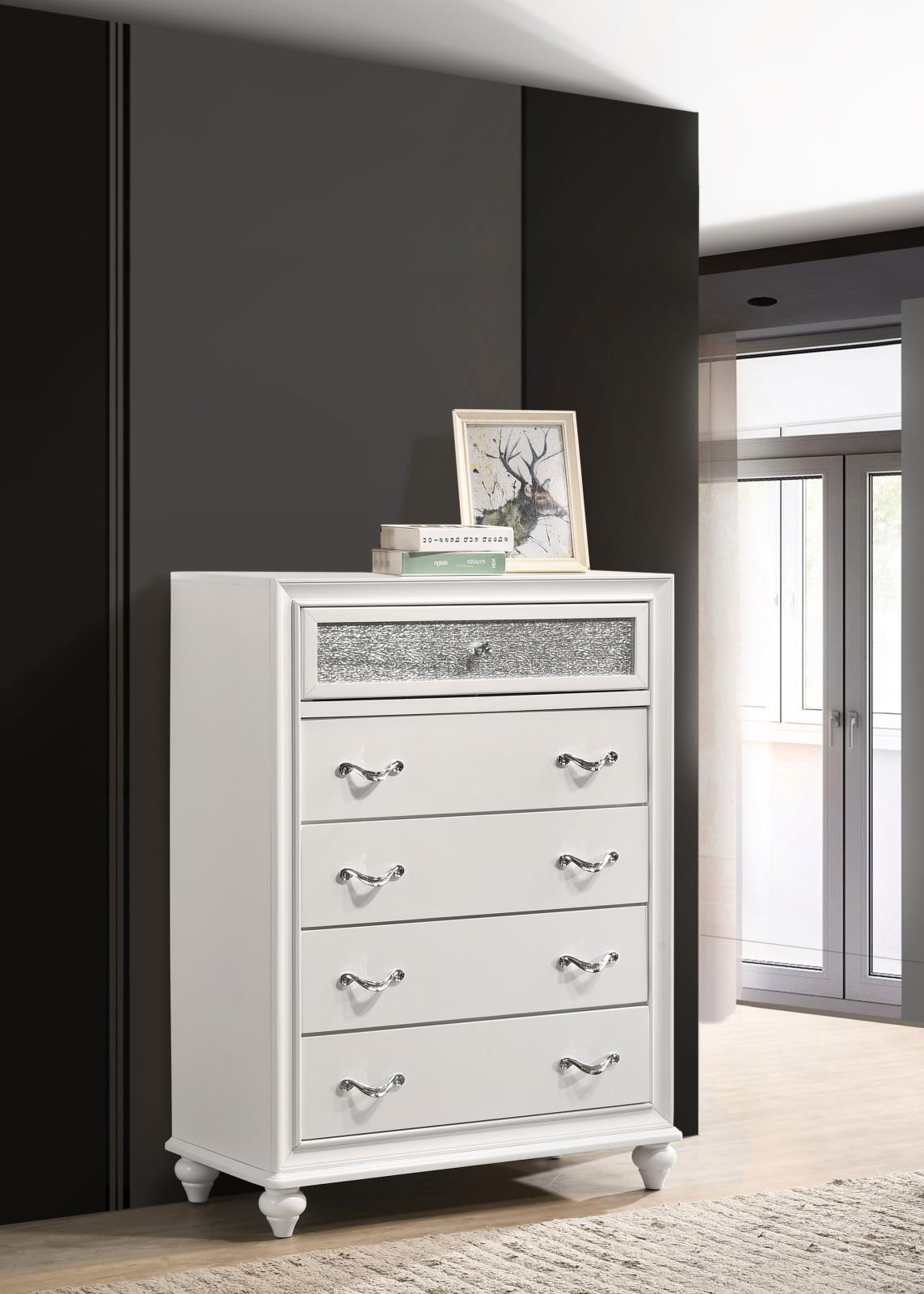 Barzini Wood Chest w/5 Drawers