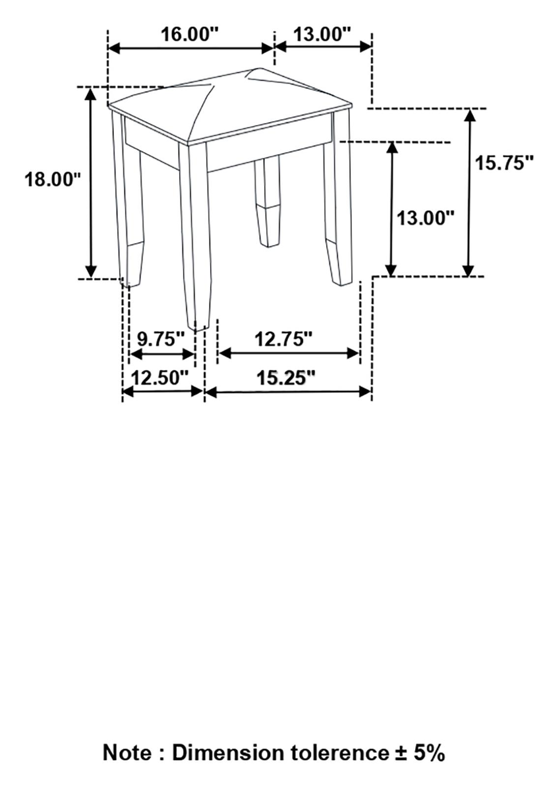 Barzini Upholstered Vanity Stool