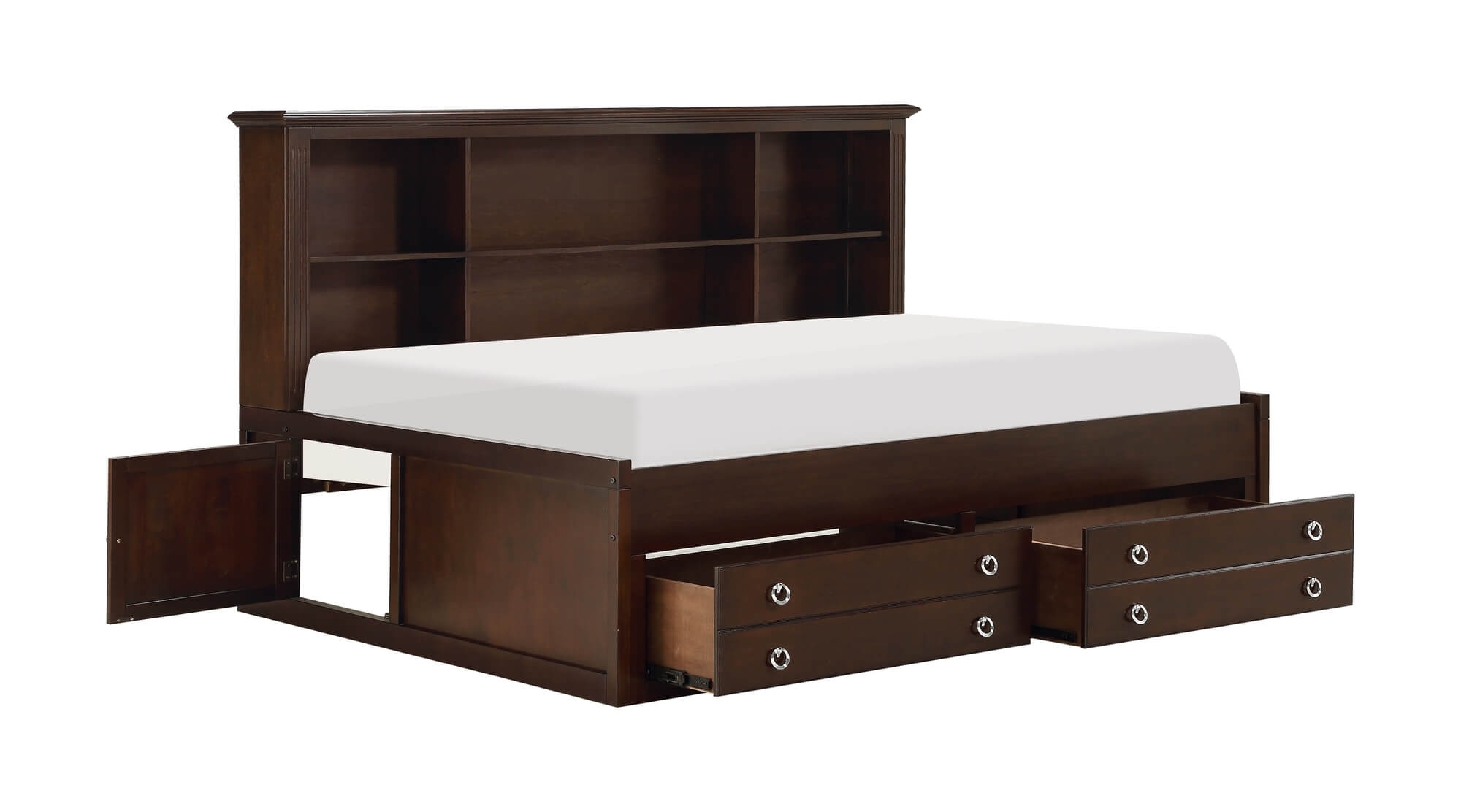Meghan Wood/Wood Veneer Lounge Storage Bed, Full Size