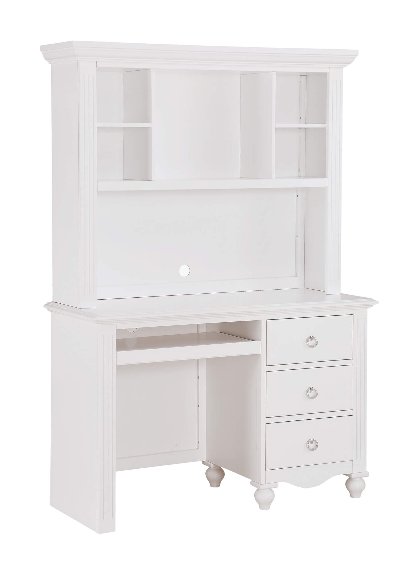 Meghan Wood/Wood Veneer Writing Desk w/ Hutch