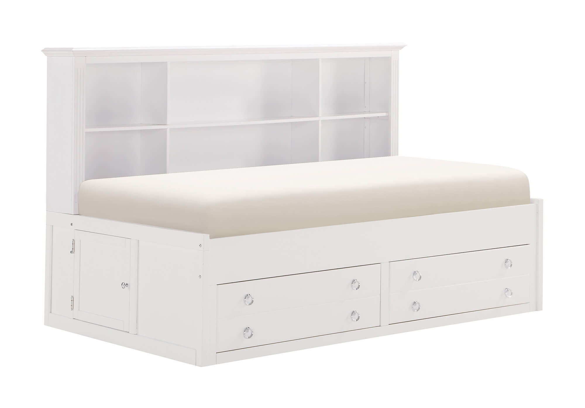 Meghan Wood/Wood Veneer Lounge Storage Bed, Full Size