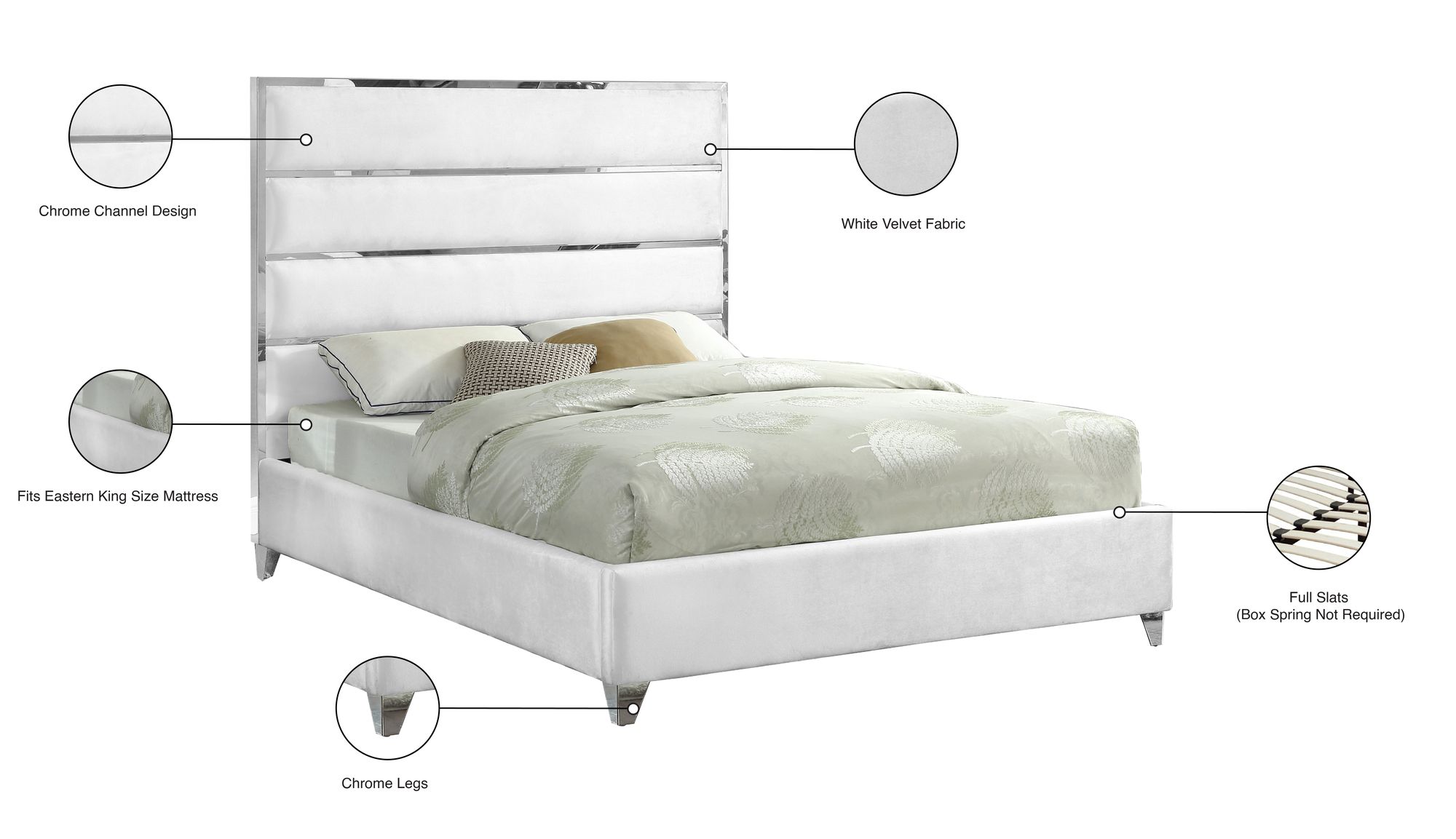 Zuma Velvet King Size Bed