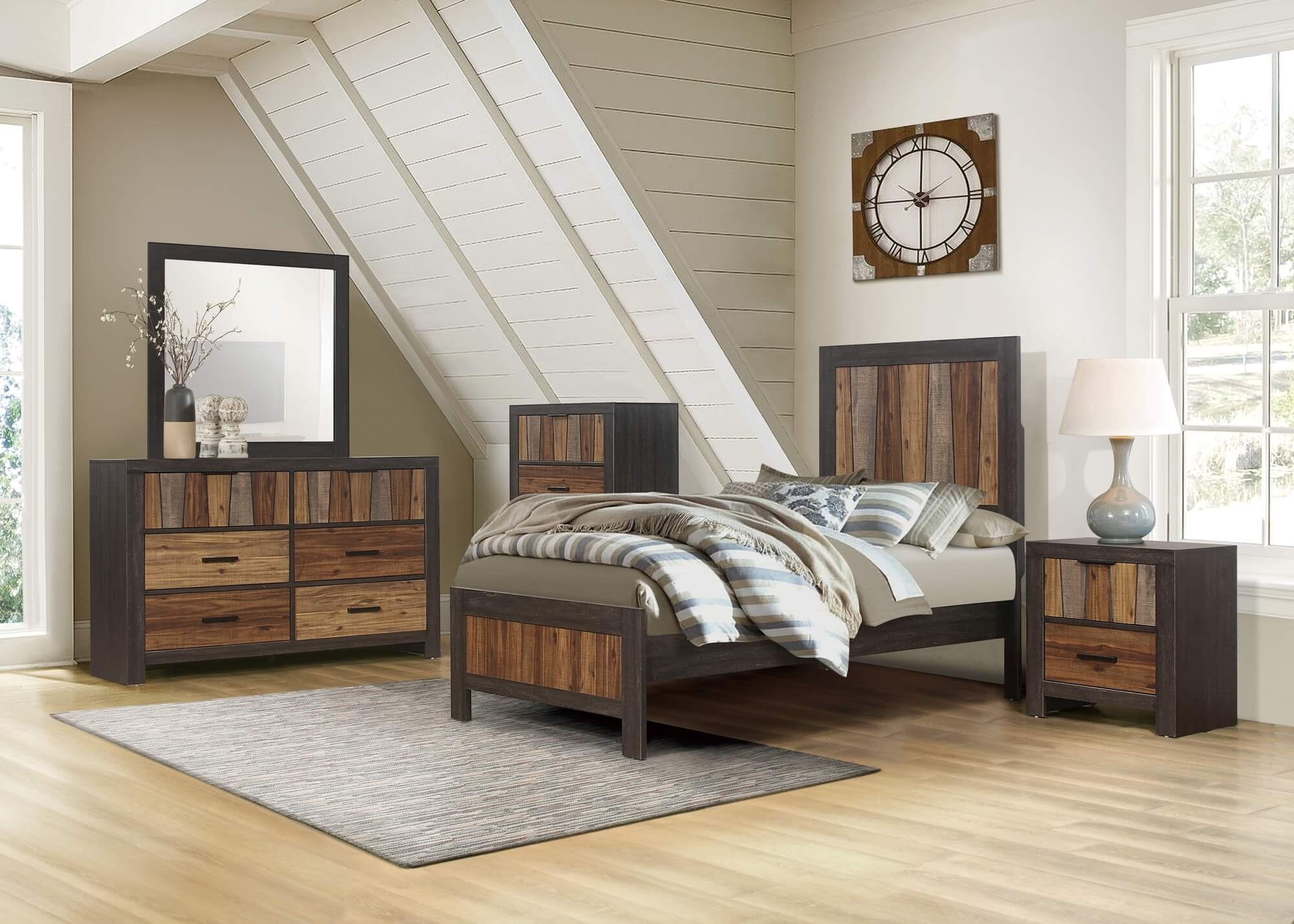 Cooper Wood/Wood Veneer Panel Bed, Twin Size