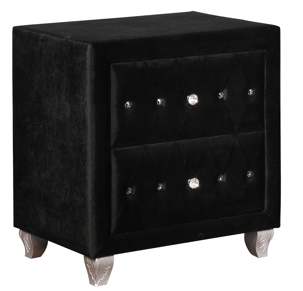 Deanna Velvet Nightstand w/2 Drawers