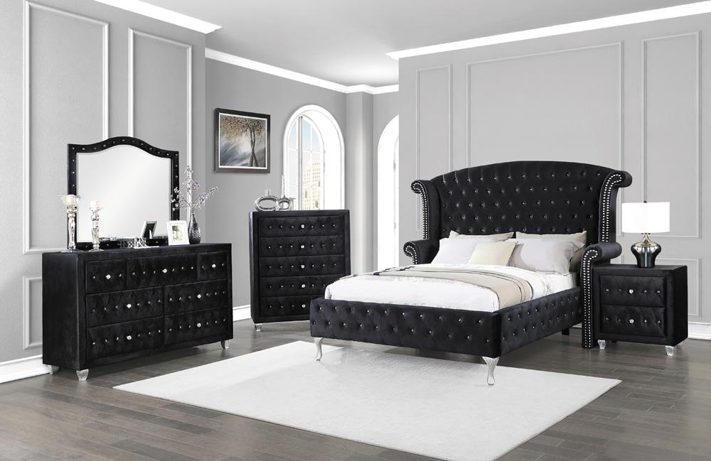 Deanna Velvet Nightstand w/2 Drawers
