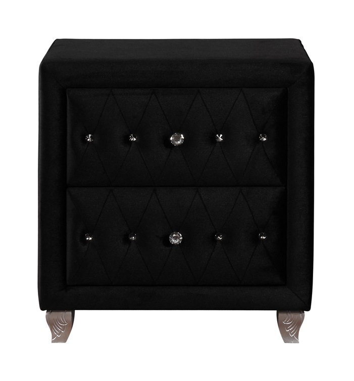 Deanna Velvet Nightstand w/2 Drawers