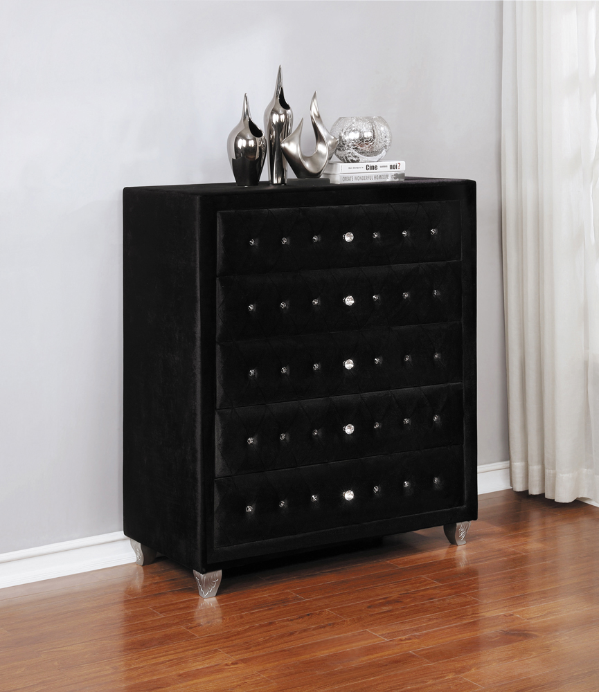 Deanna Velvet Tufted Panel Bedroom Set