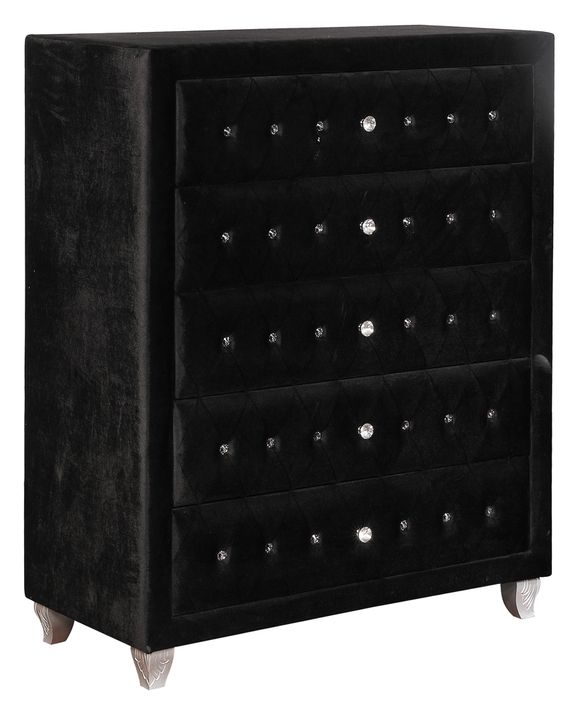 Deanna Velvet Chest w/5 Drawers
