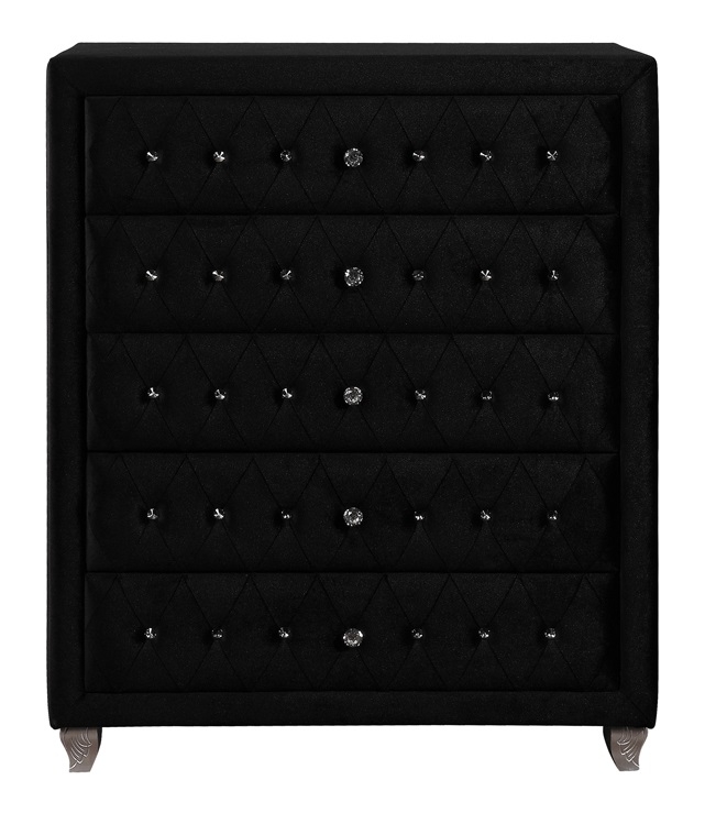 Deanna Velvet Chest w/5 Drawers