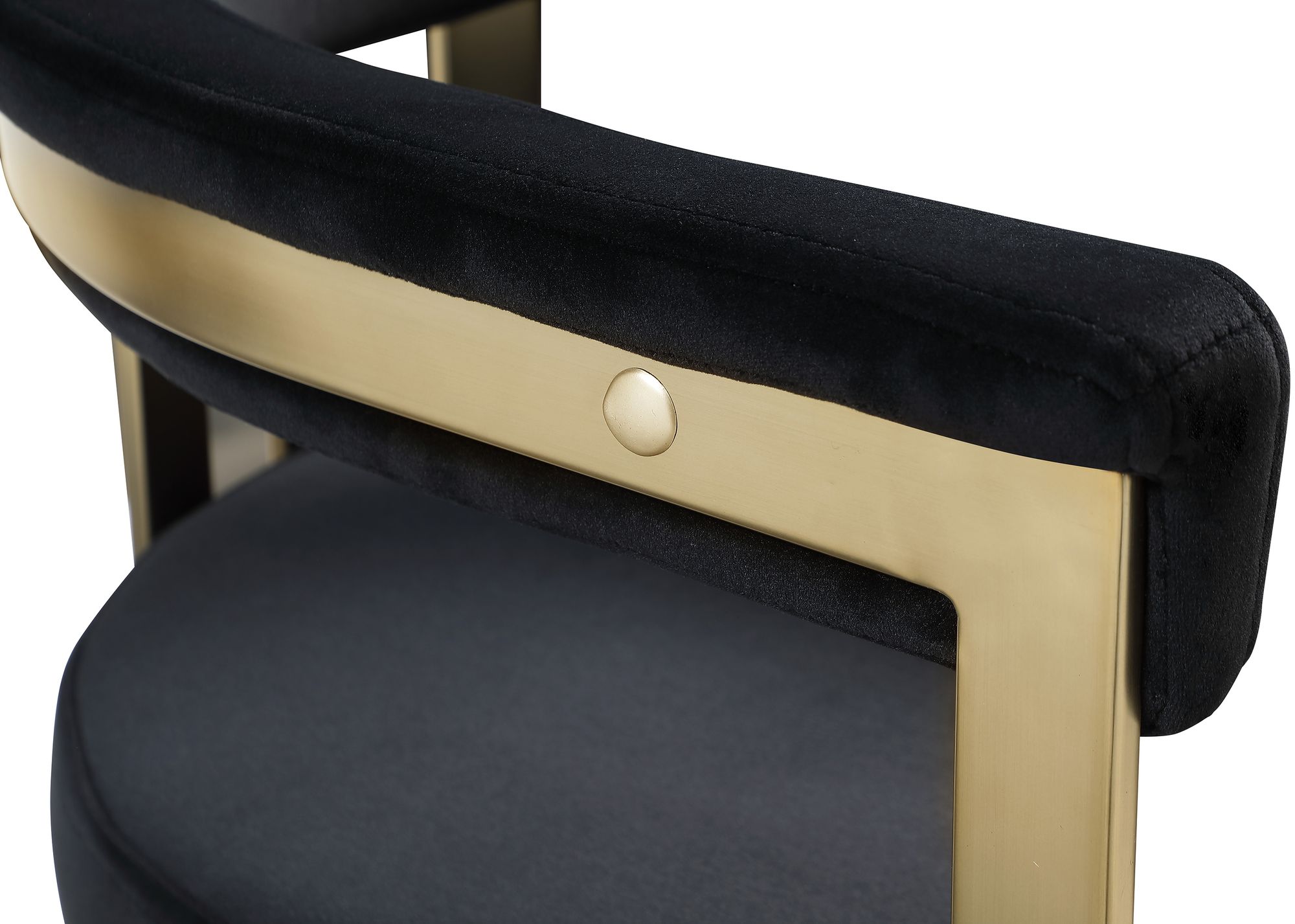 Marcello Velvet Counter Stool with Brushed Brass Frame