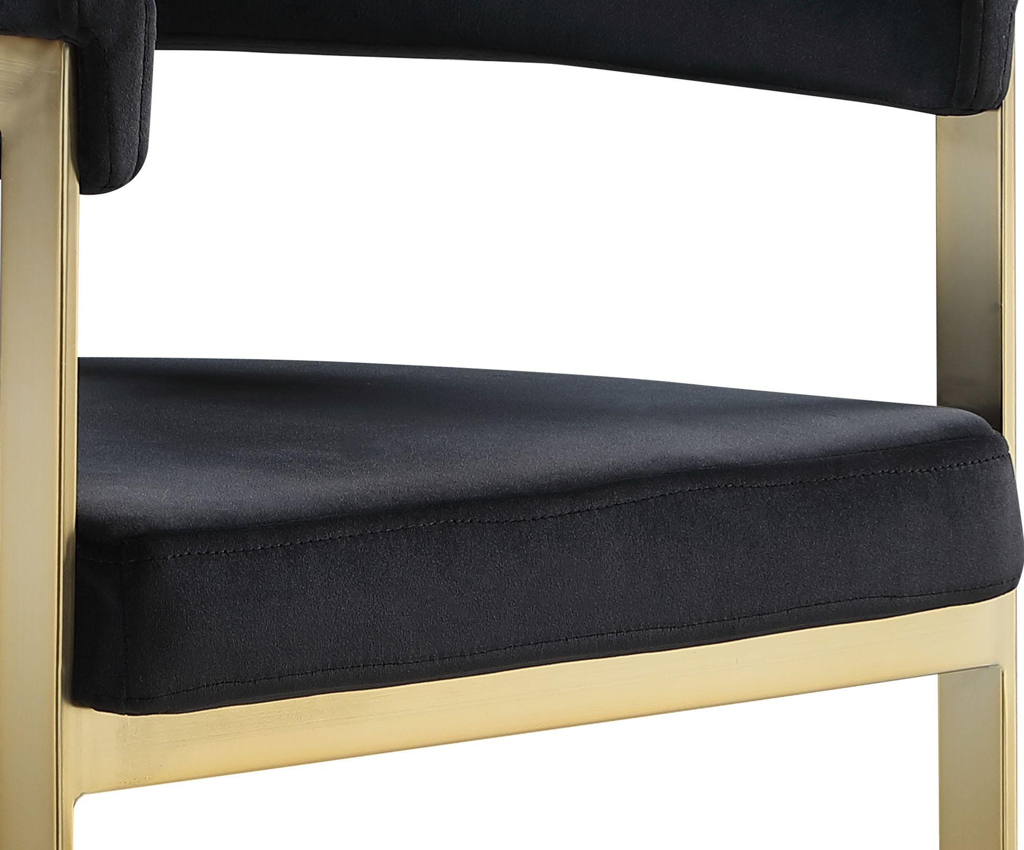 Marcello Velvet Counter Stool with Brushed Brass Frame