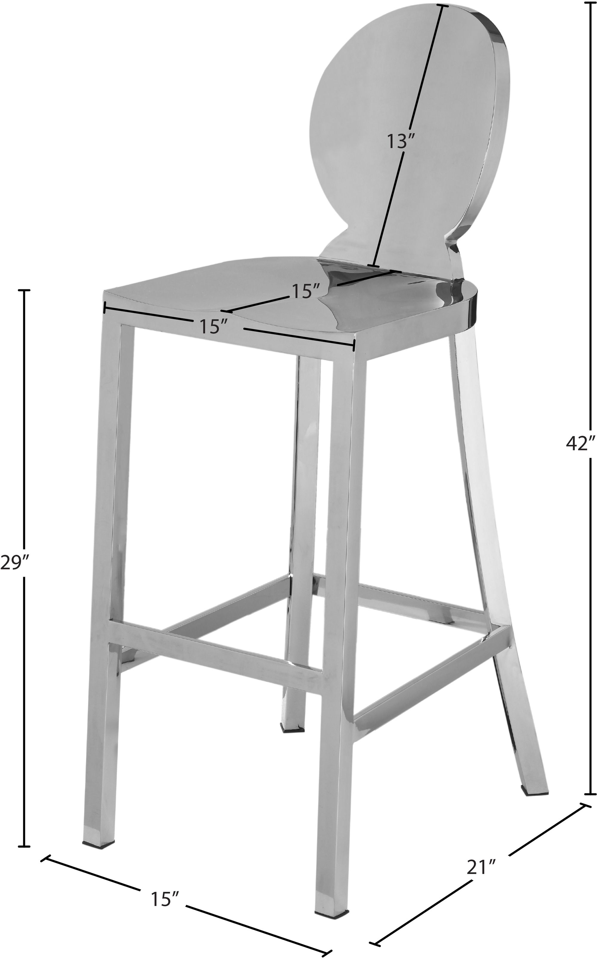 Maddox Stainless Steel Bar Stool