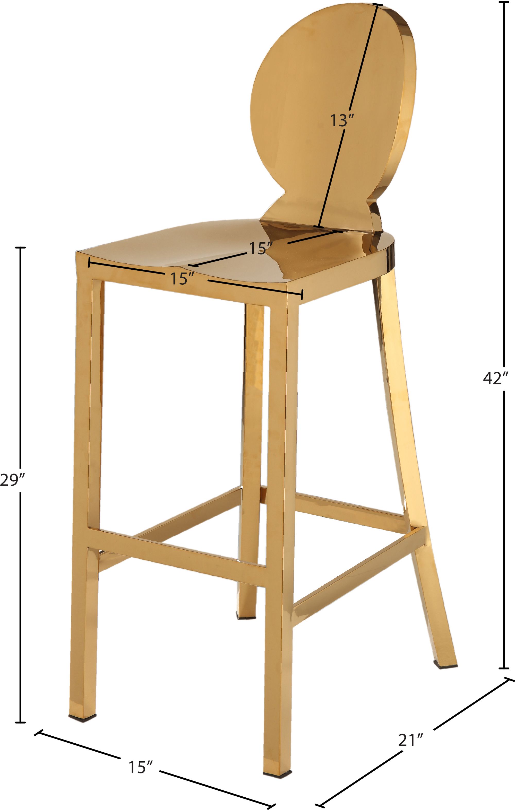 Maddox Stainless Steel Bar Stool