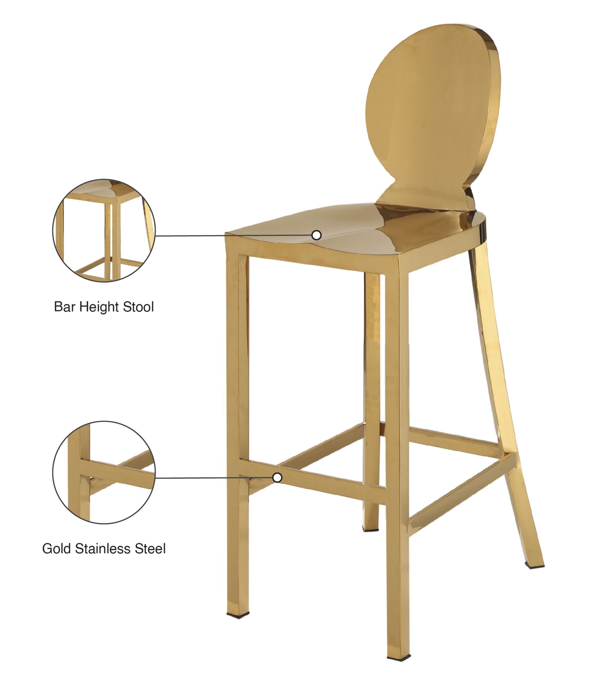Maddox Stainless Steel Bar Stool