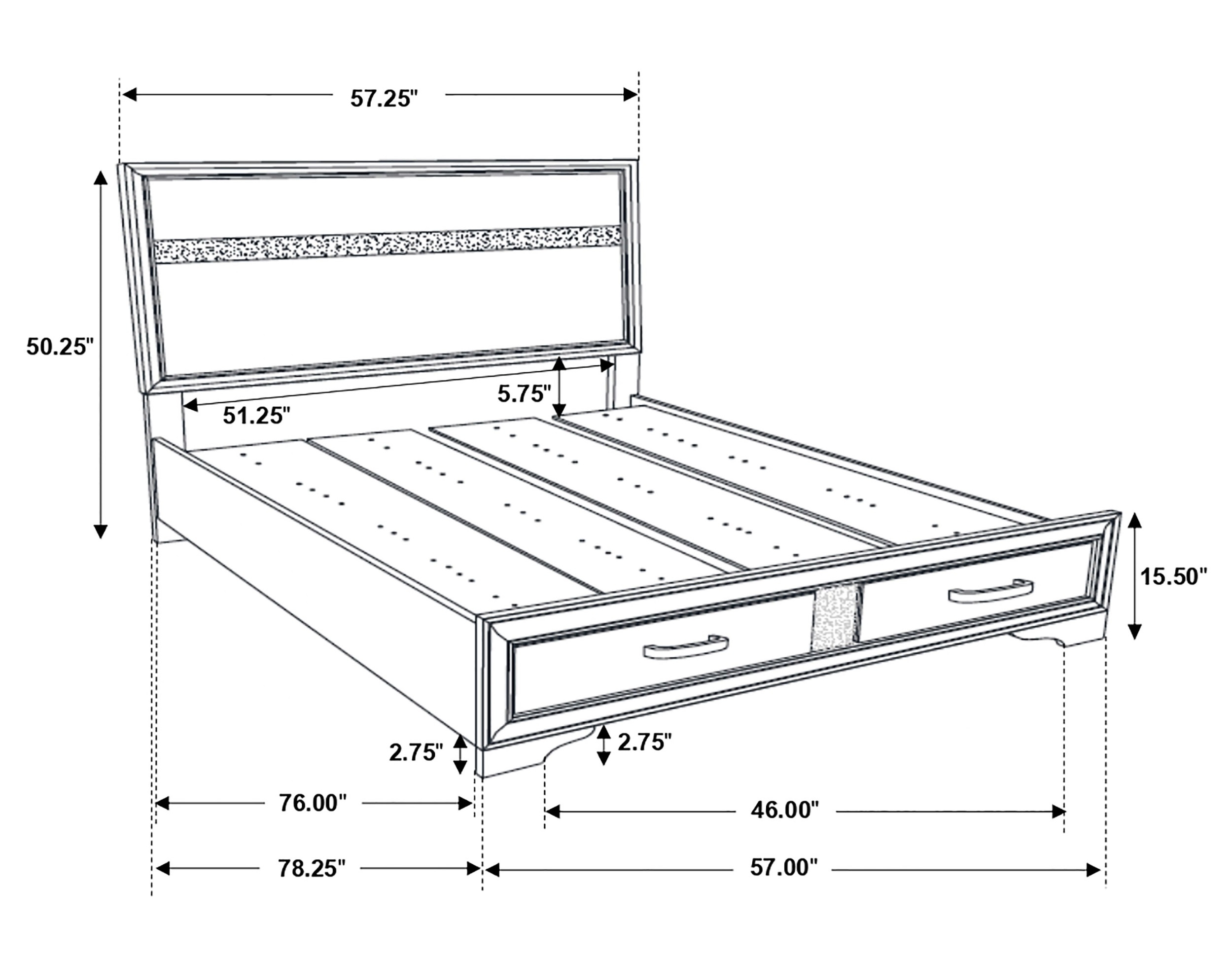 Miranda Wood Platform Storage Bed