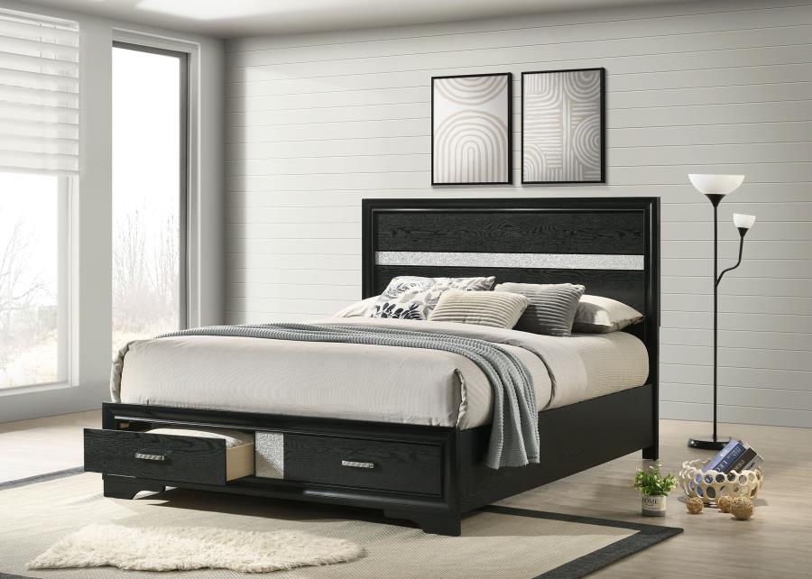 Miranda Wood Platform Storage Bed, Queen Size
