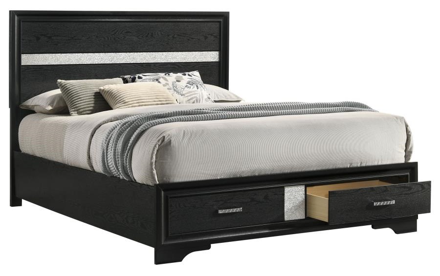Miranda Wood Platform Storage Bed, Queen Size