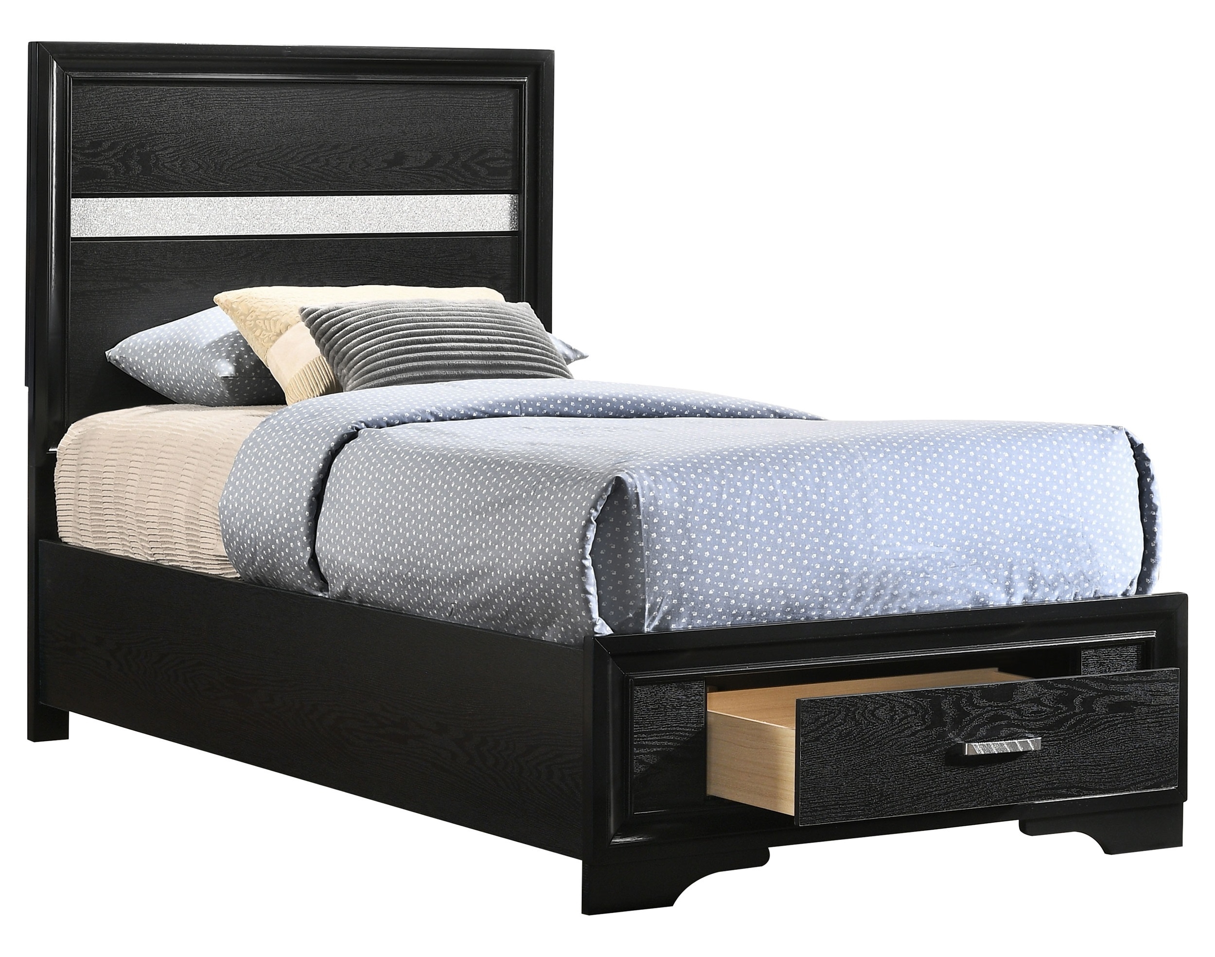 Miranda Wood Platform Storage Bed, Twin Size